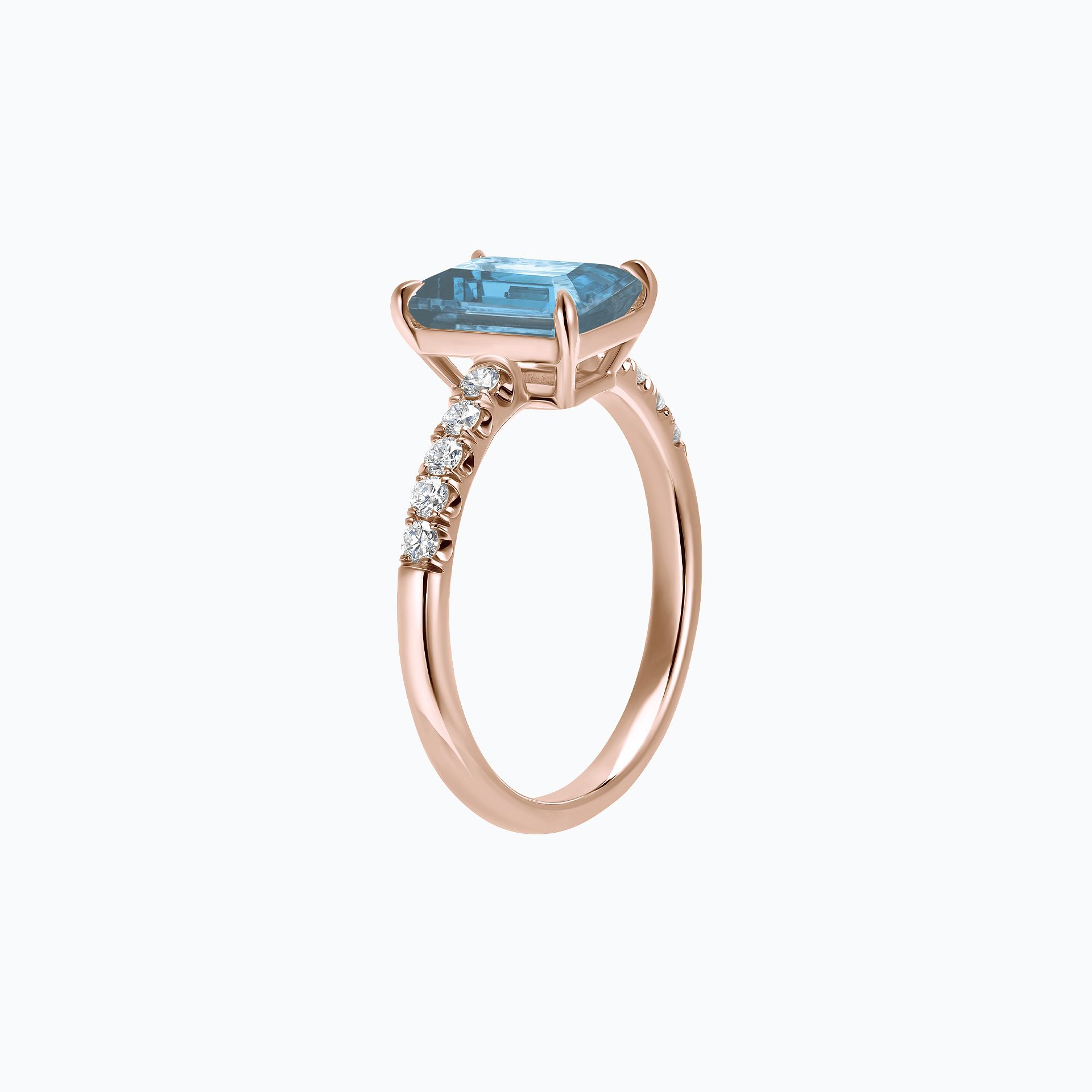 Solitaire Pavé Réglisse Aigue-Marine