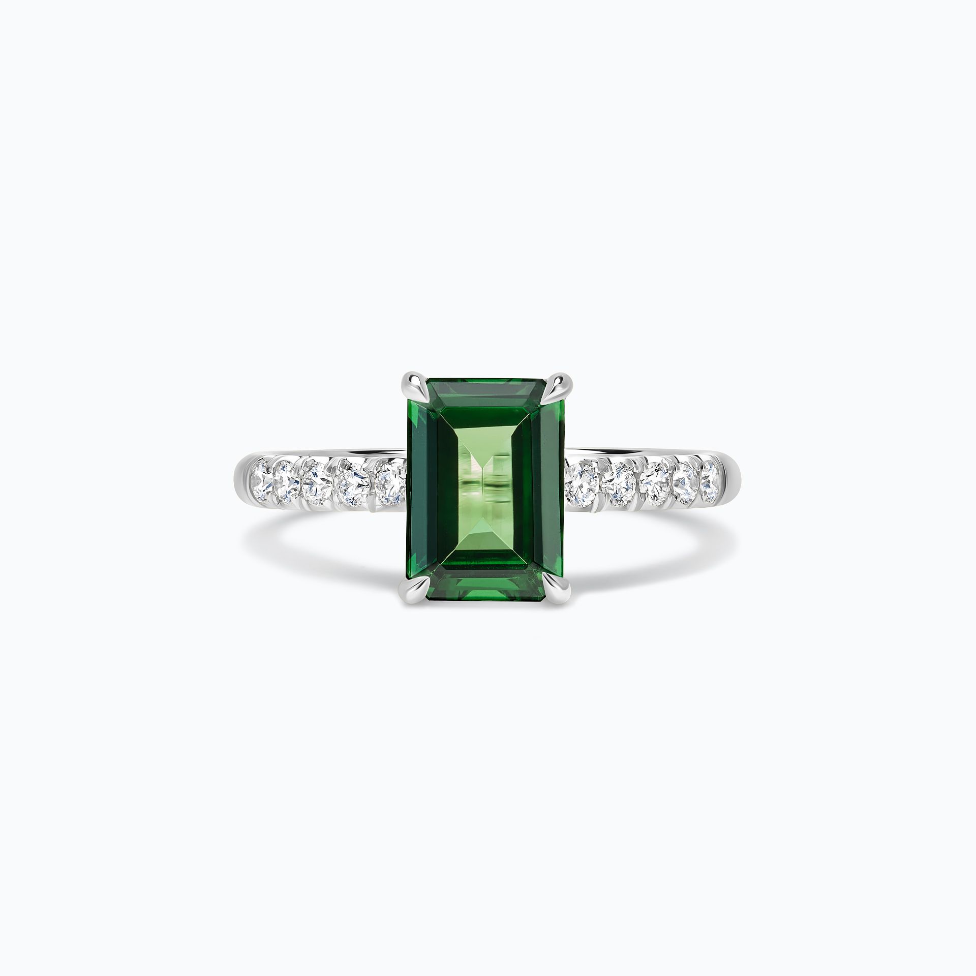 Solitaire Pavé Réglisse Tsavorite