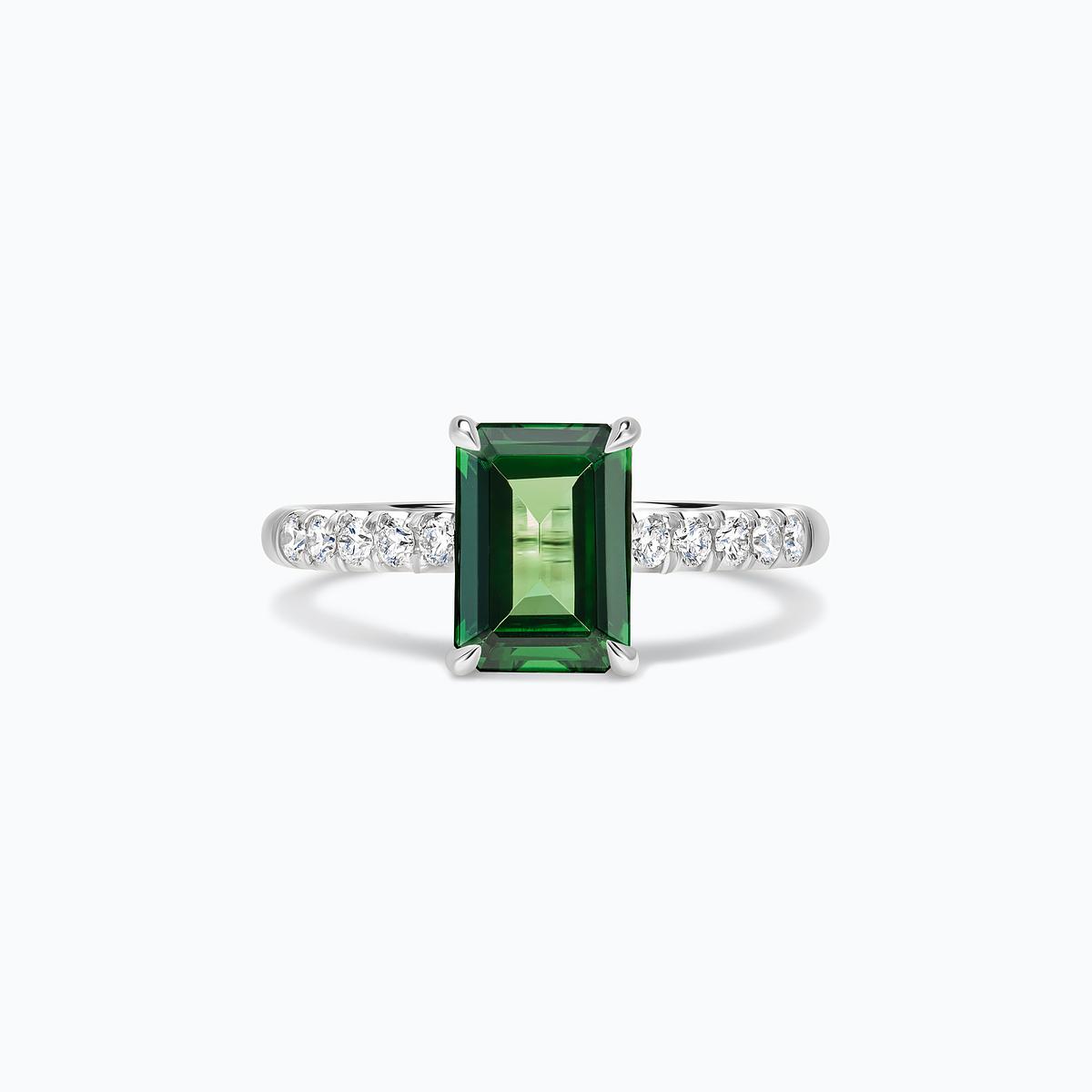 Solitaire Pavé Réglisse Tsavorite