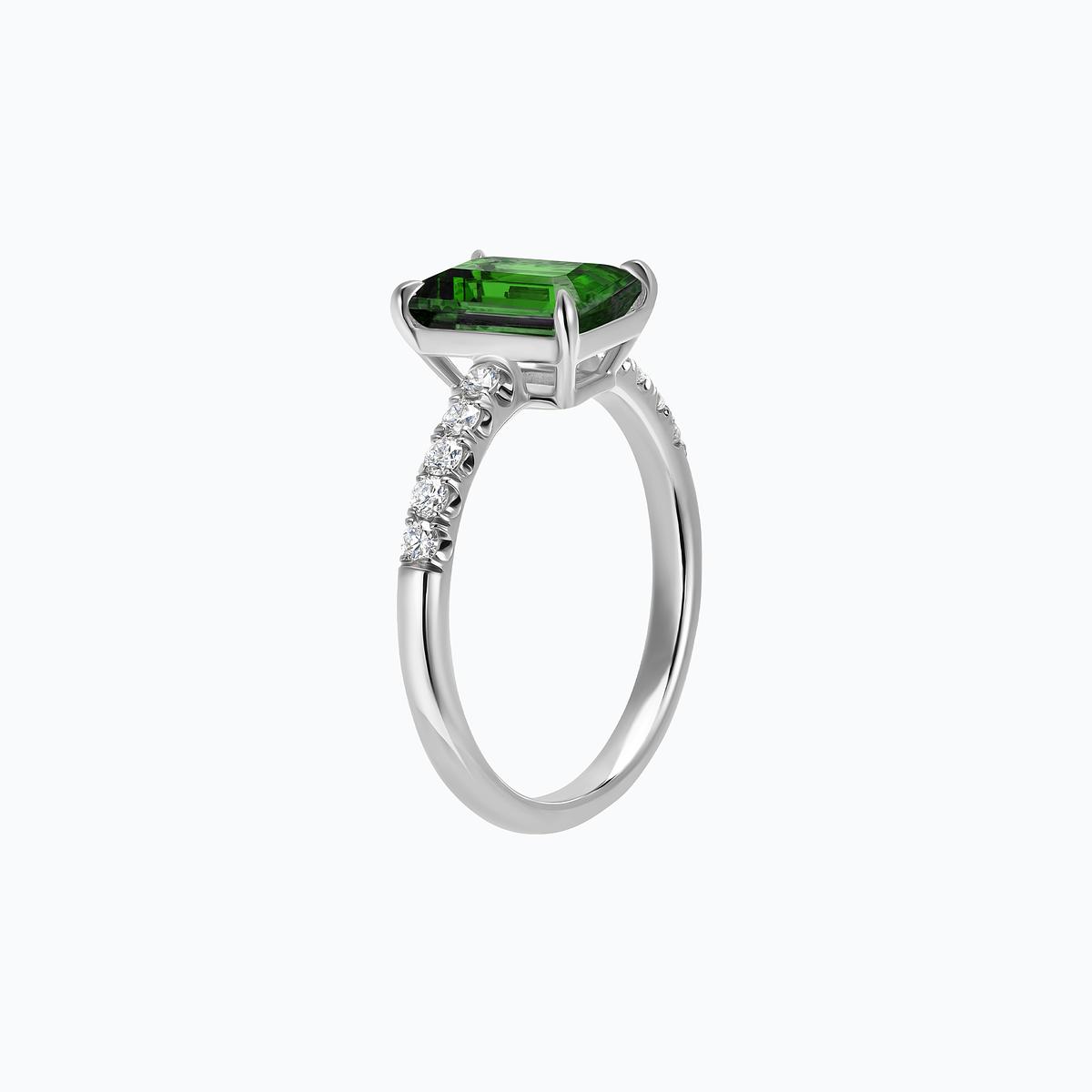 Solitaire Pavé Réglisse Tsavorite