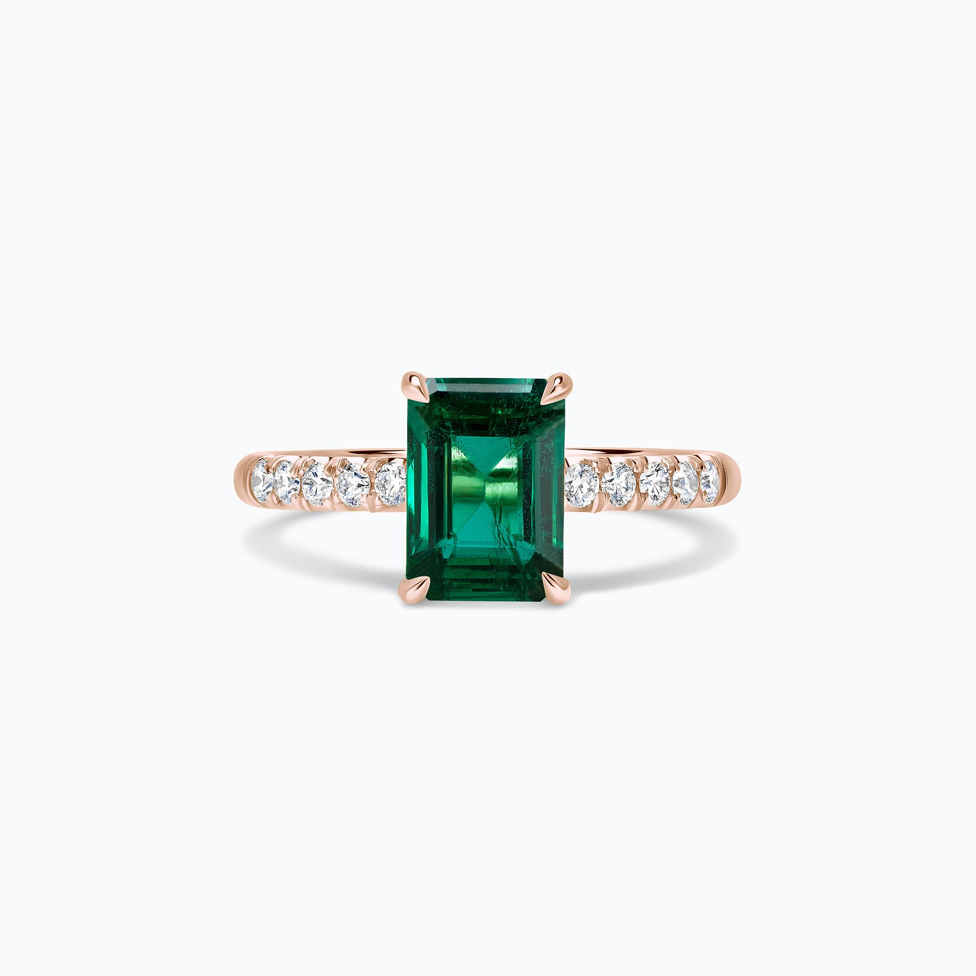 Solitaire Pavé Réglisse Émeraude