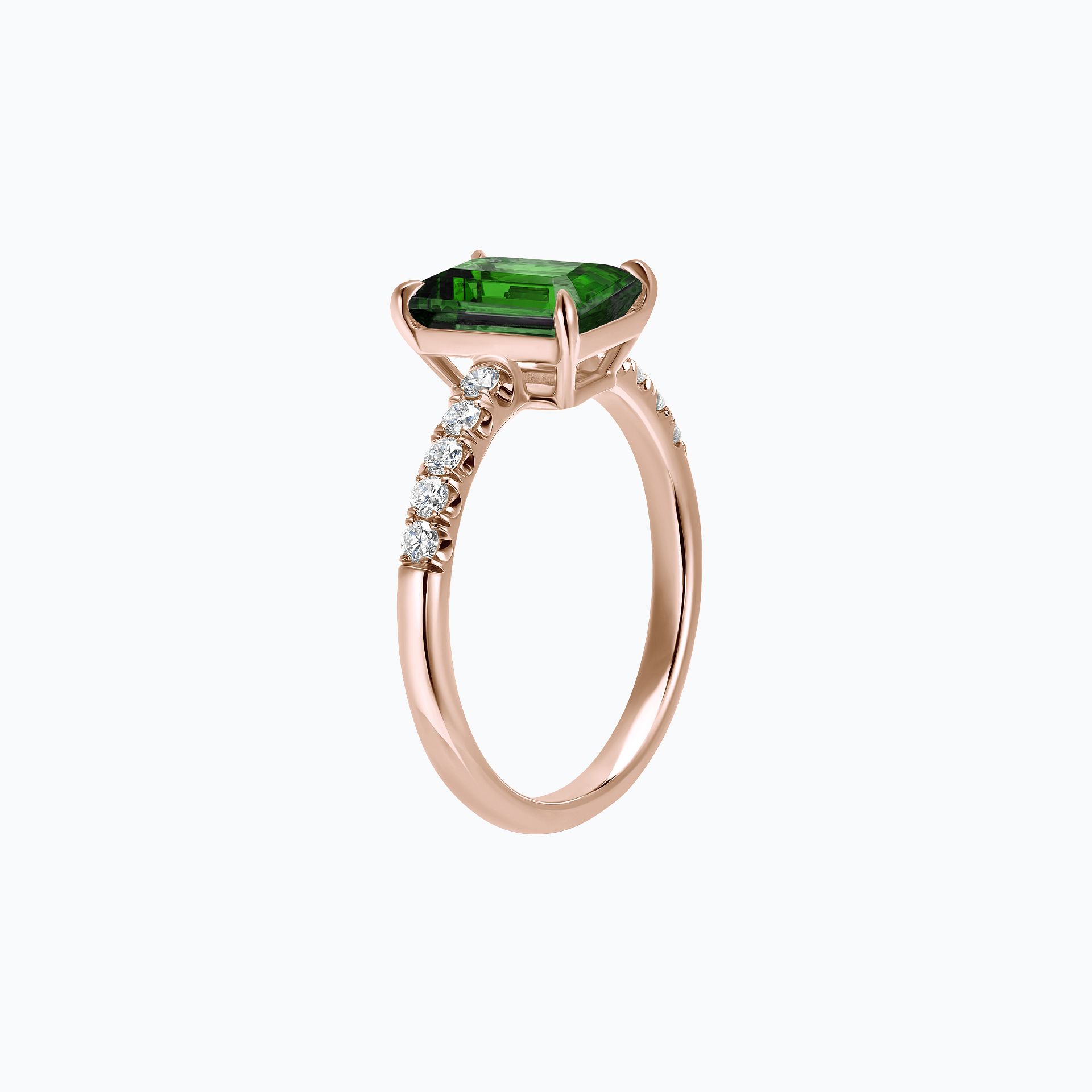 Solitaire Pavé Réglisse Tsavorite