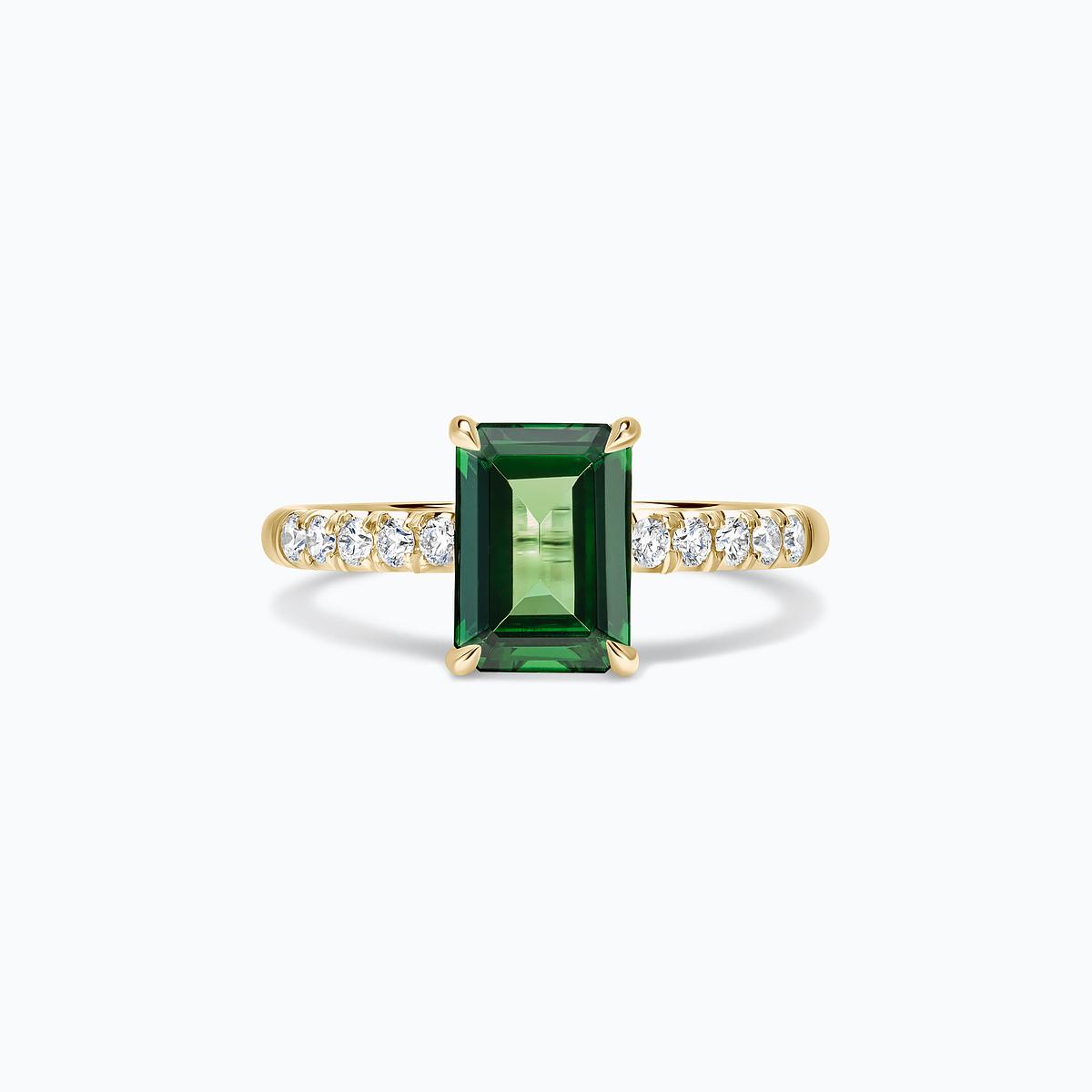 Solitaire Pavé Réglisse Tsavorite
