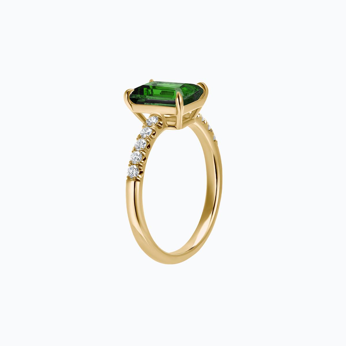 Solitaire Pavé Réglisse Tsavorite