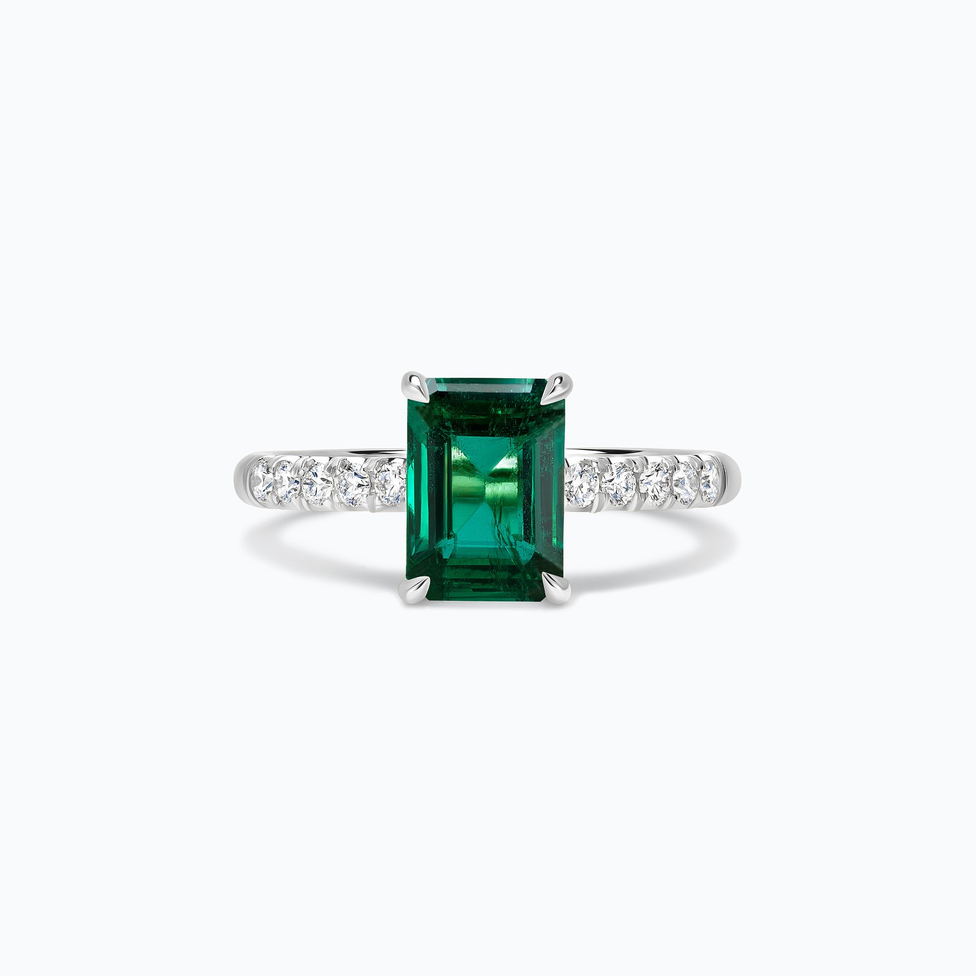 Solitaire Pavé Réglisse Émeraude