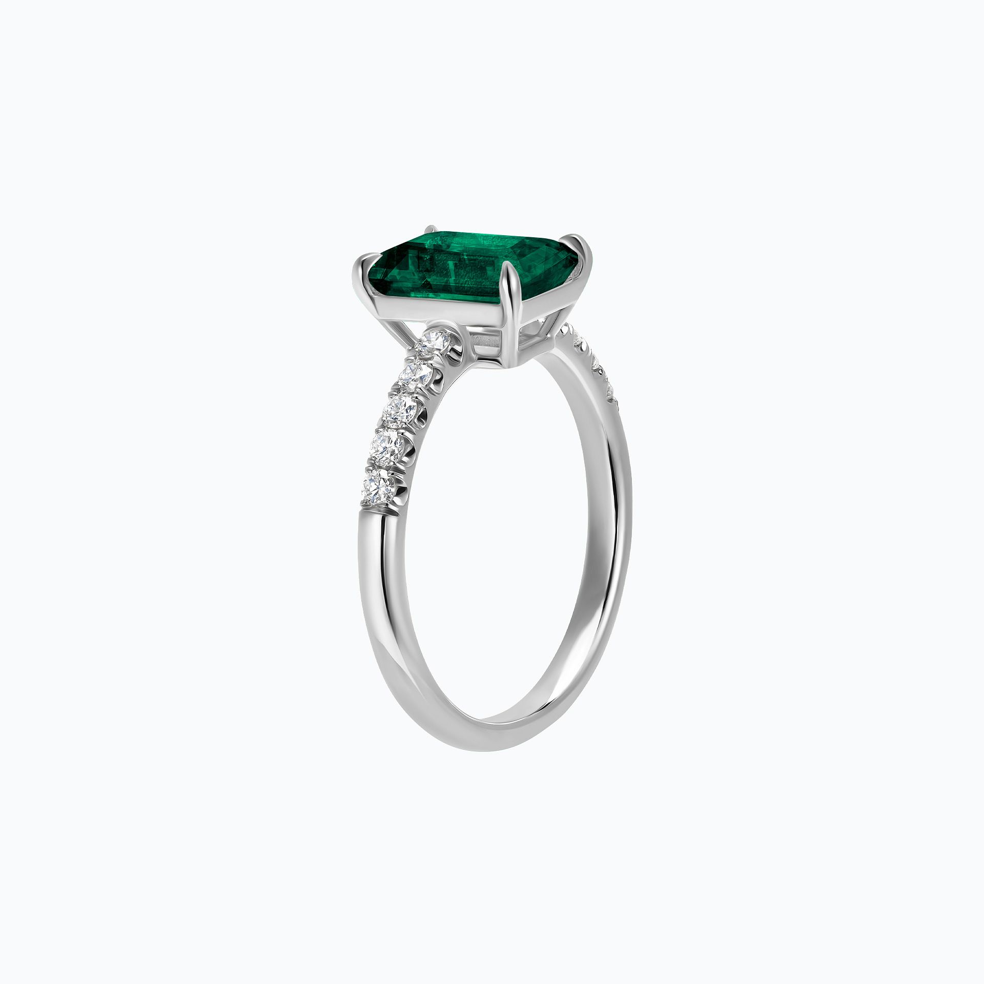 Solitaire Pavé Réglisse Émeraude