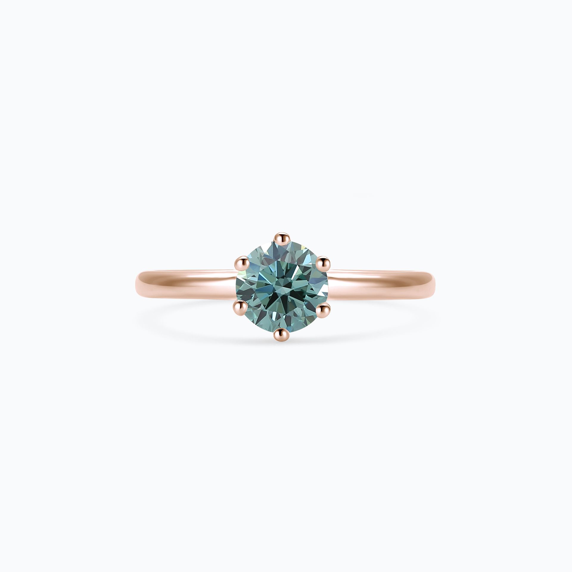 Solitaire Magnolia Diamant Vert de Synthèse