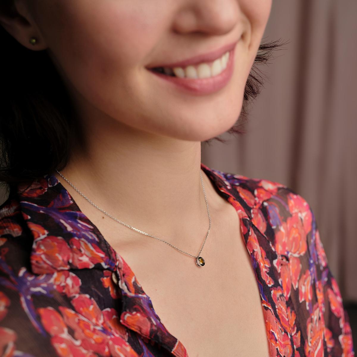 Collier Nymphéa Quartz fumé