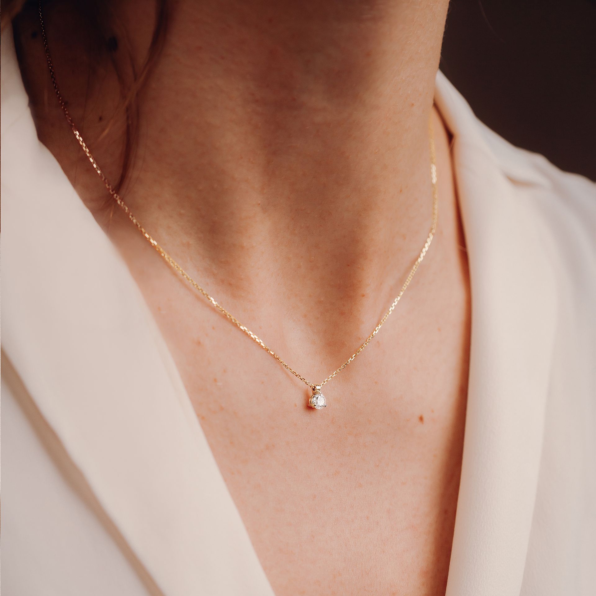 Collier Pyramid Diamant de Synthèse 0.25 carat