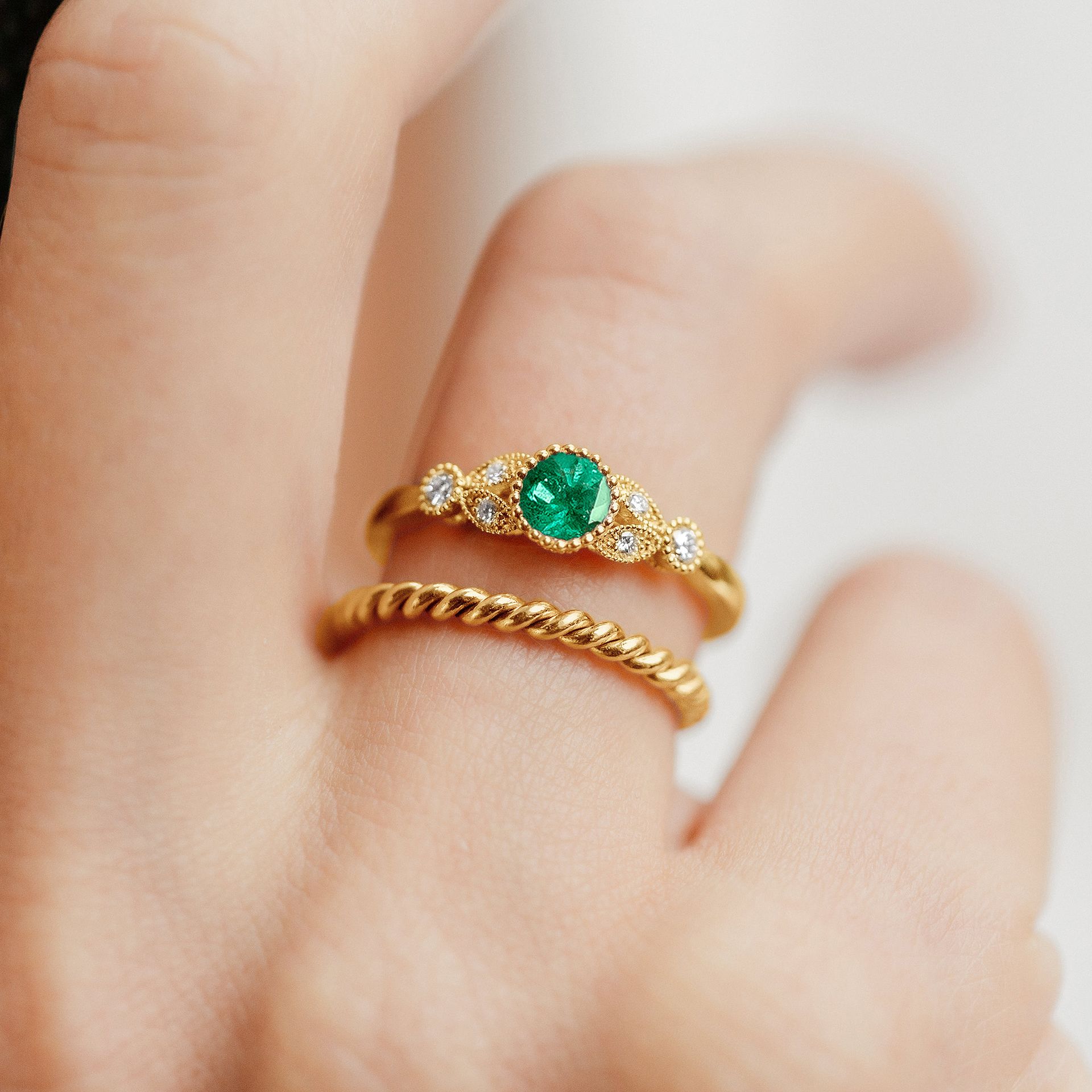 Solitaire Salomé Millegrain Émeraude