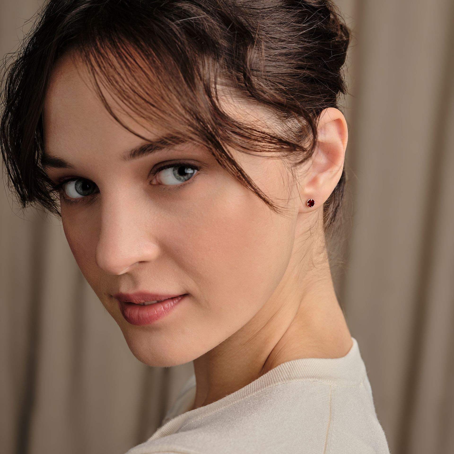 Boucles Alva Grenat Rhodolite 4.5 mm