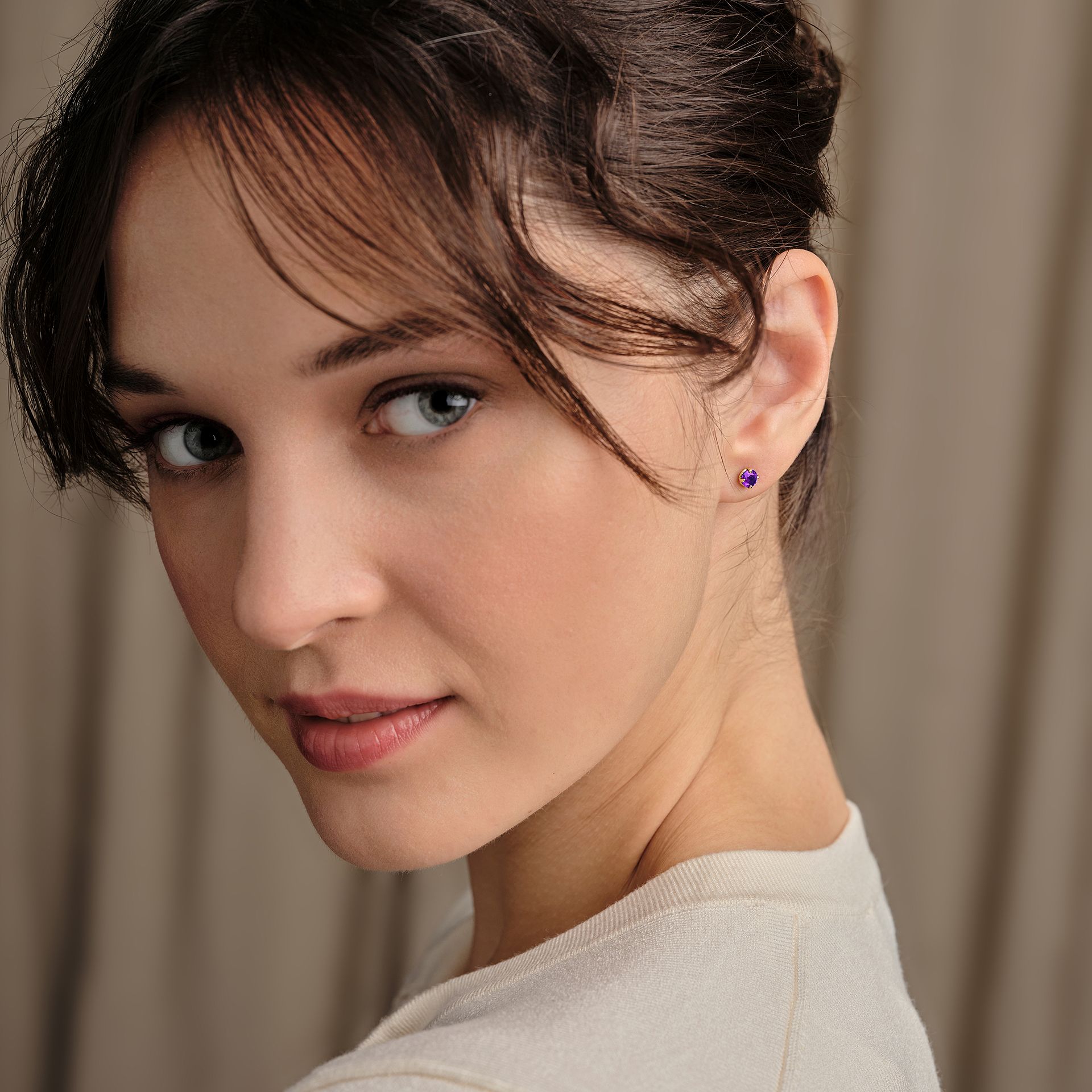 Boucles Alva Améthyste 4.5 mm