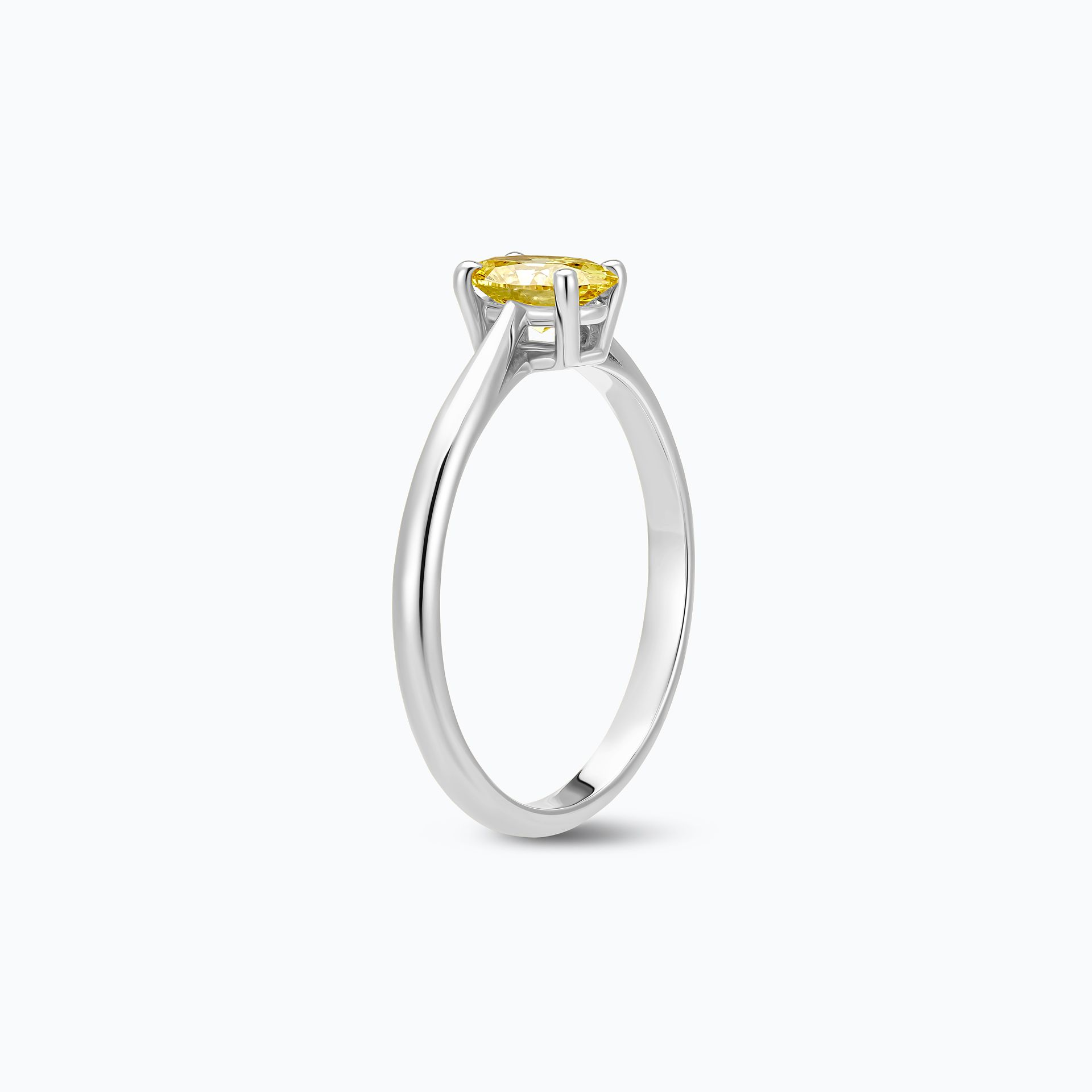 Solitaire Luna Ovale Diamant Jaune de Synthèse