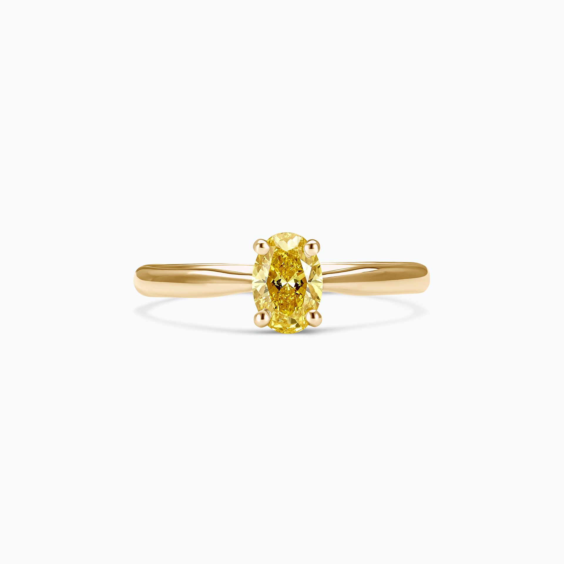Solitaire Luna Ovale Diamant Jaune de Synthèse