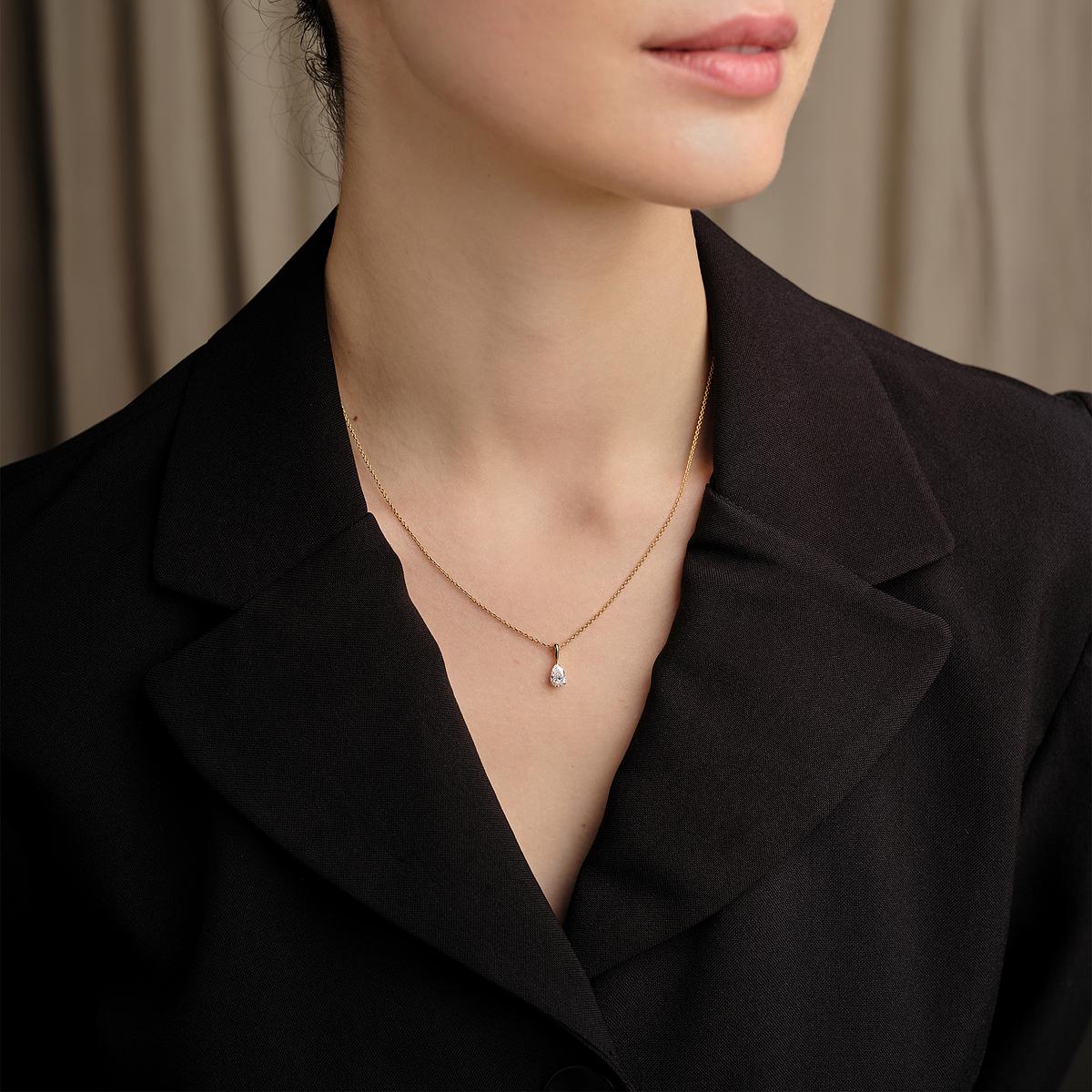 Pendentif Goutte Iconique Diamant de Synthèse