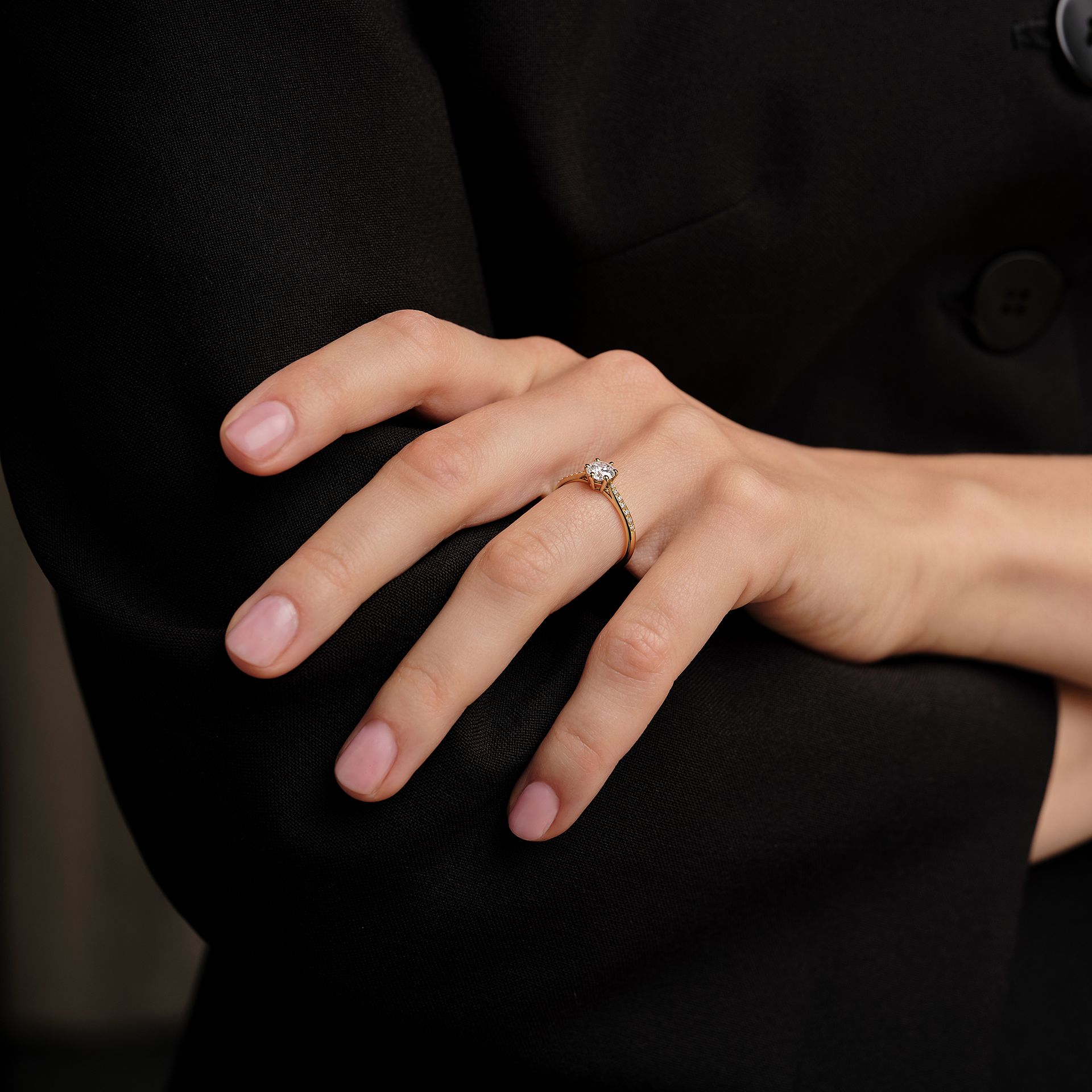 Solitaire Pavé Félicia Diamant de Synthèse