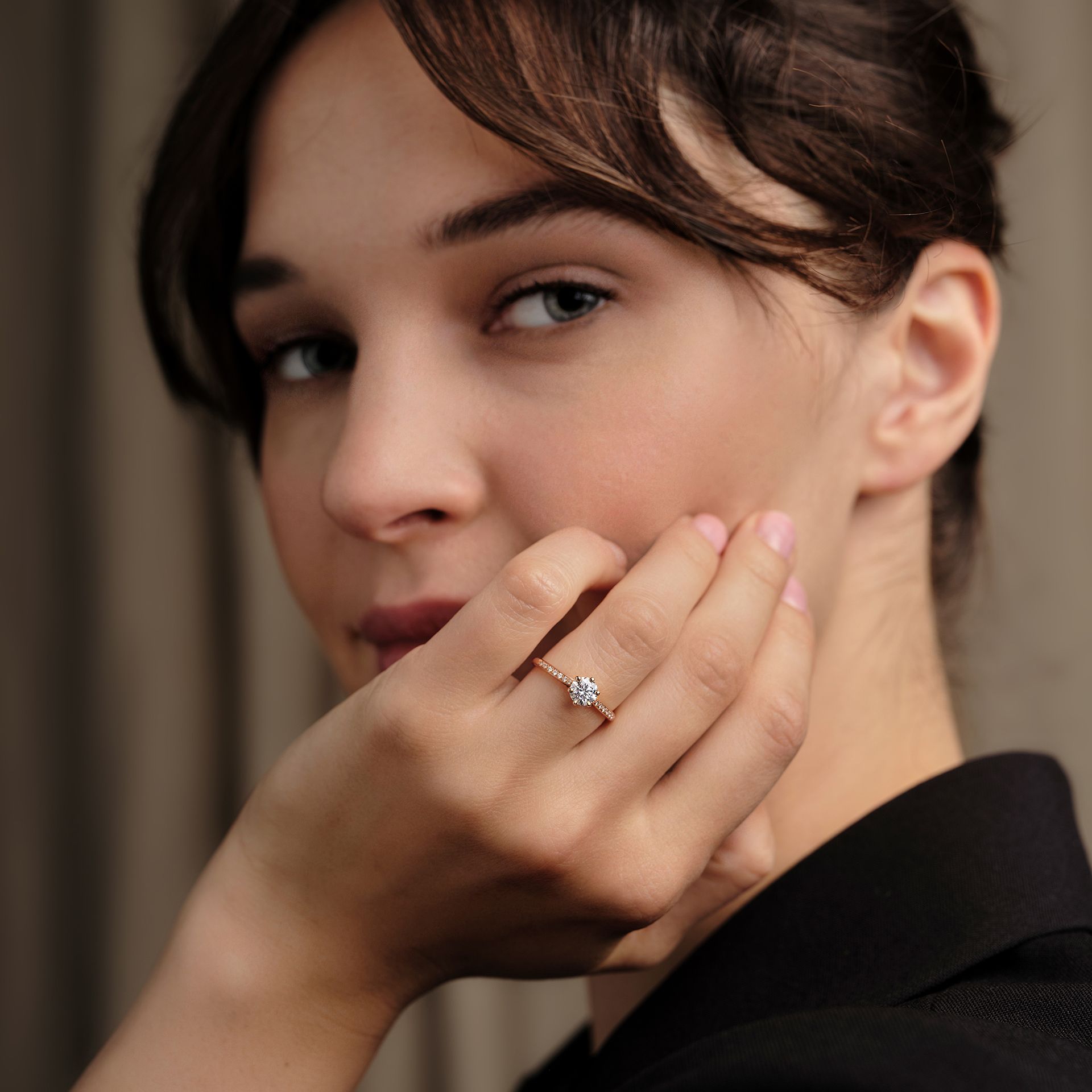 Solitaire Pavé Félicia Diamant