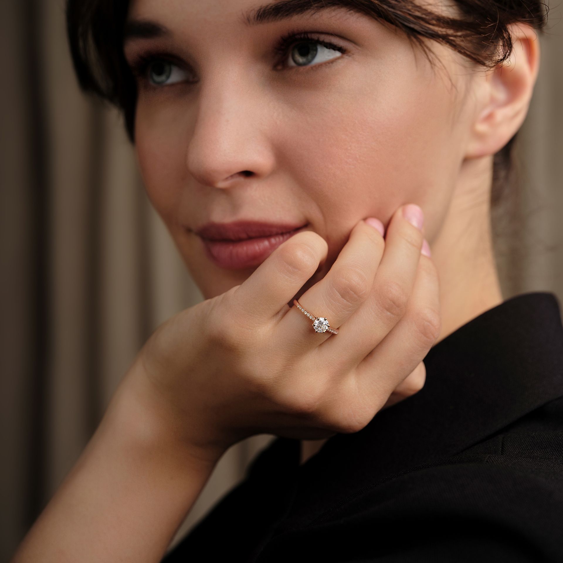 Solitaire Pavé Félicia Diamant