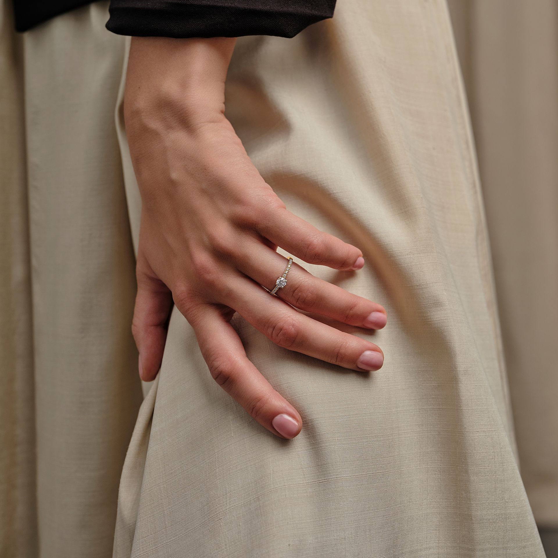 Solitaire Pavé Eden Diamant de Synthèse