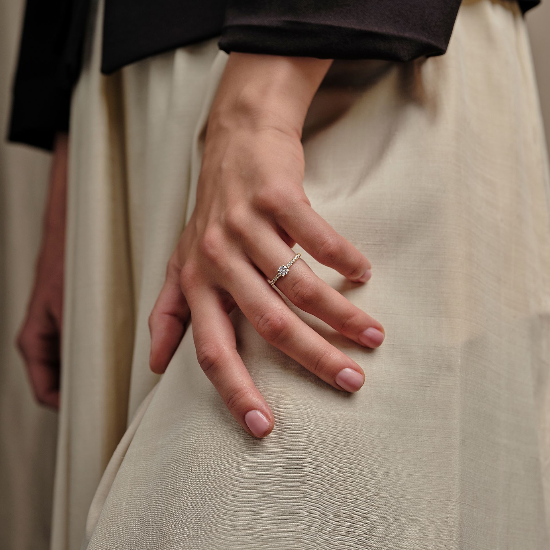 Solitaire Pavé Eden Diamant de Synthèse