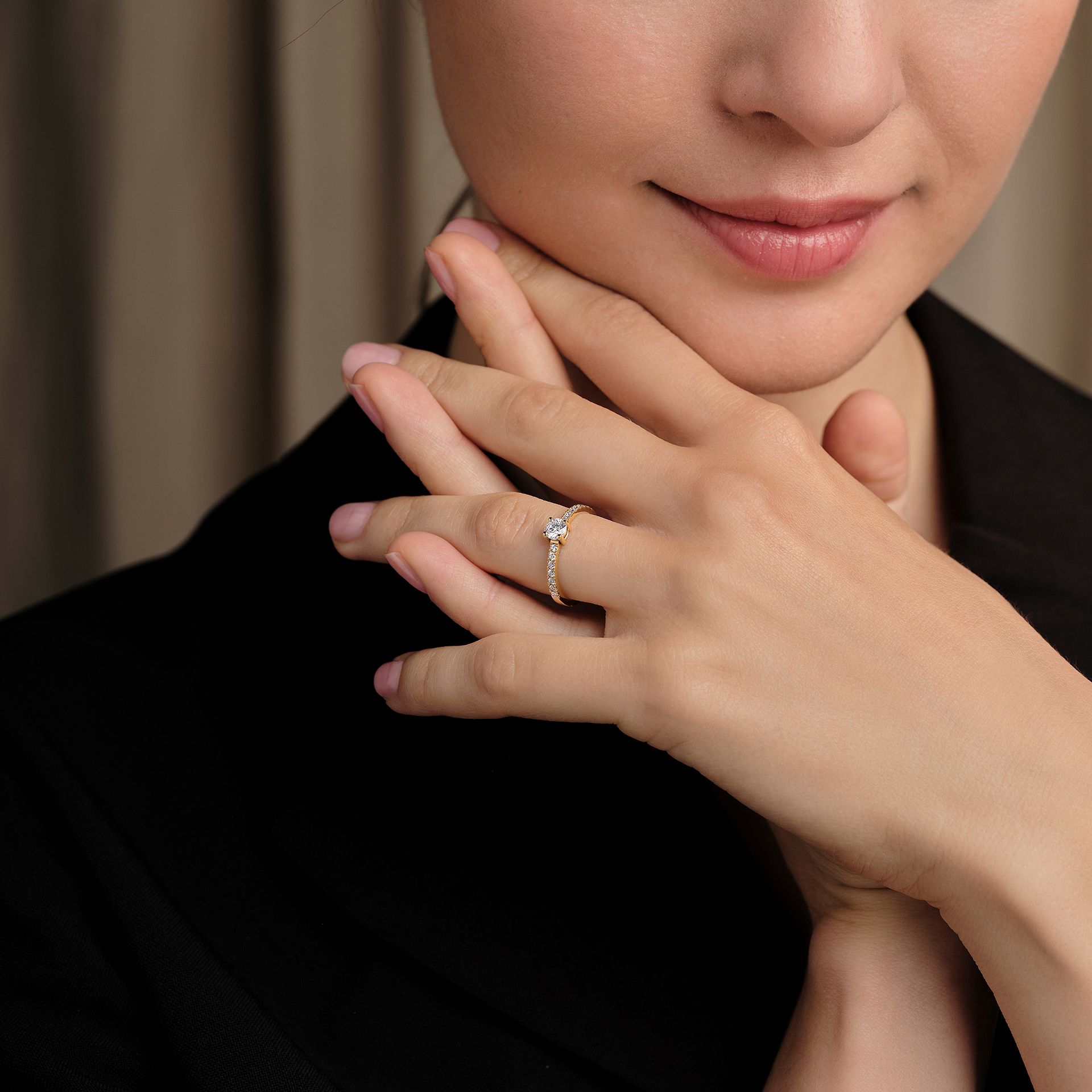 Solitaire Pavé Eden Diamant de Synthèse