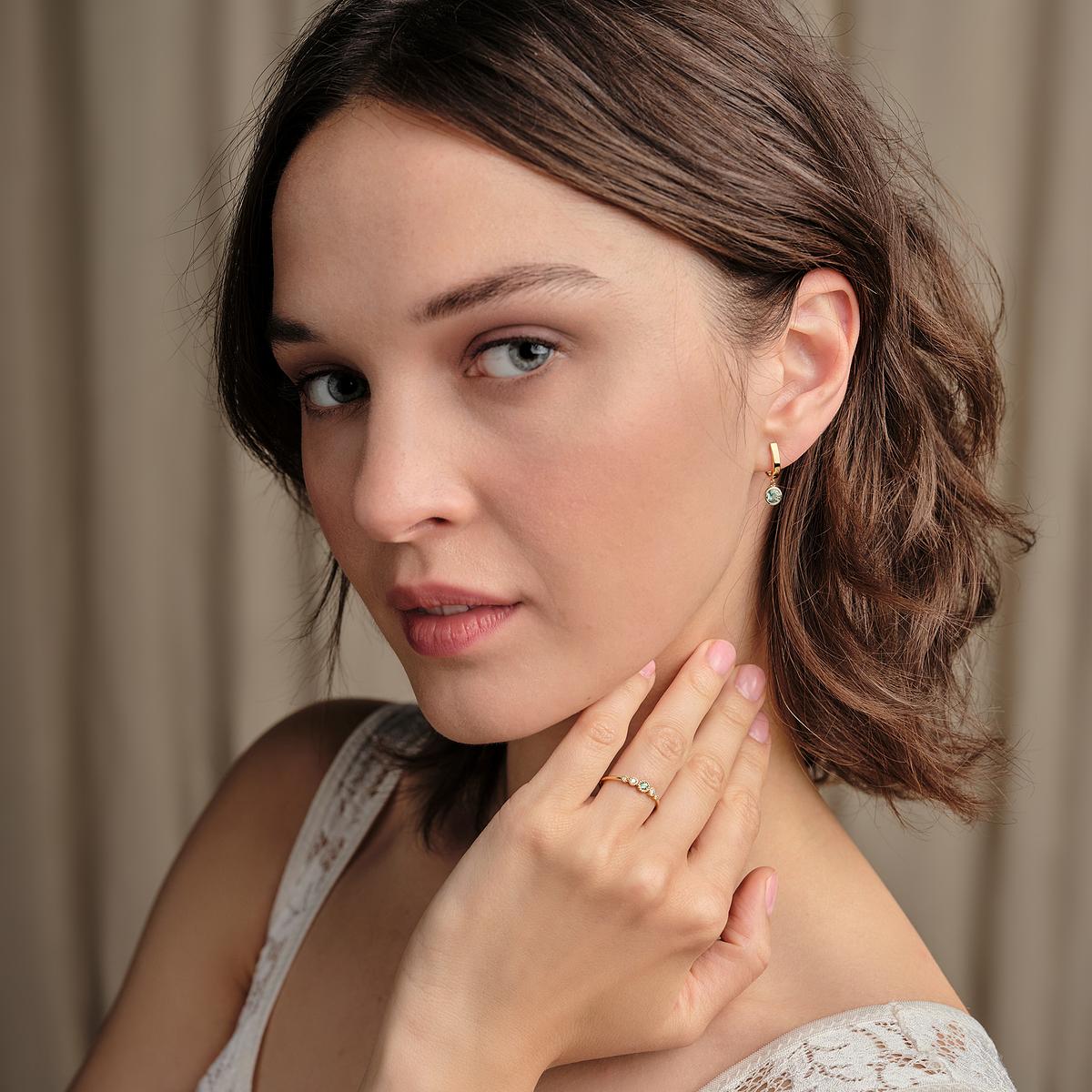 Créoles Lily Hoop Saphir Vert 4.5 mm