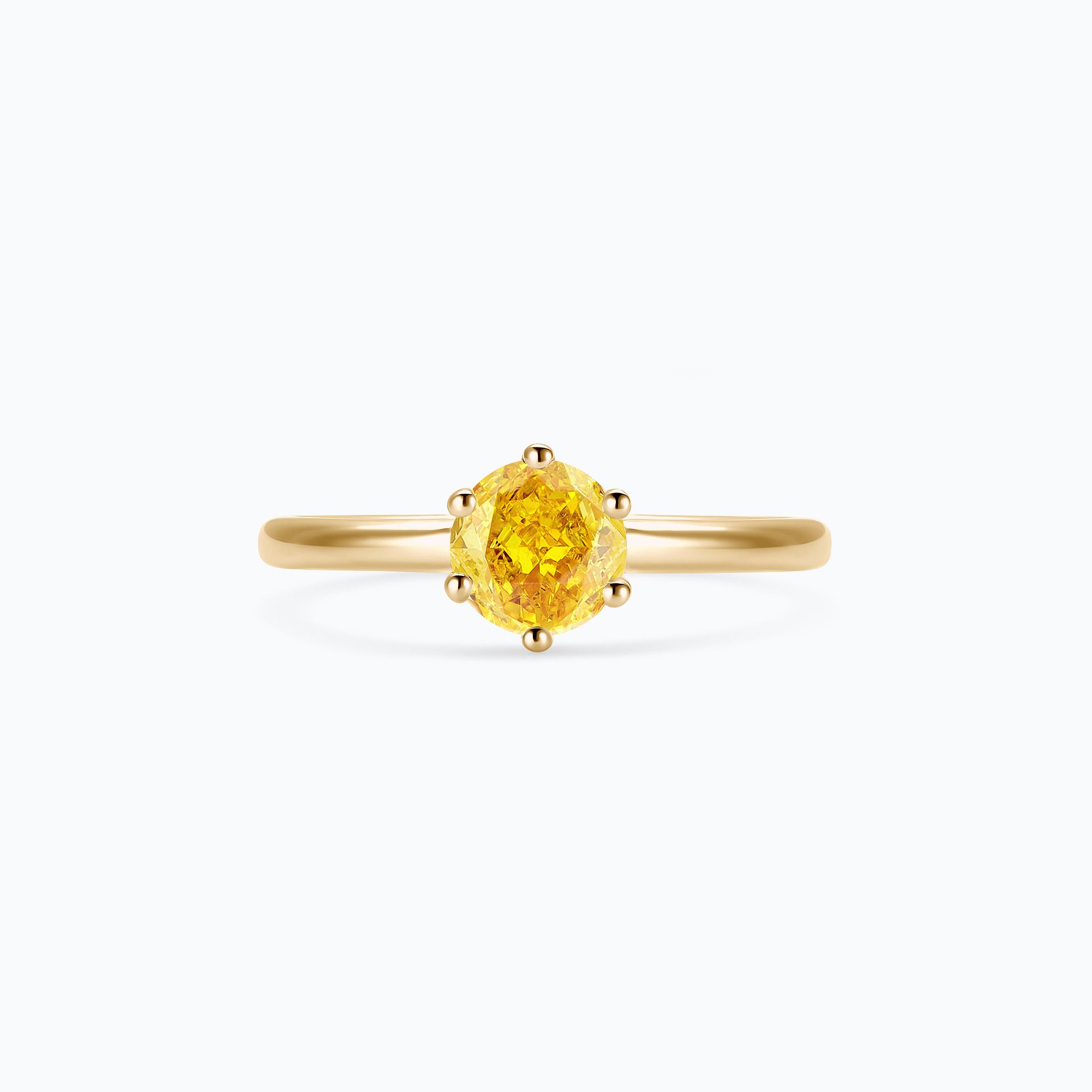 Solitaire Magnolia Diamant de Synthèse Jaune