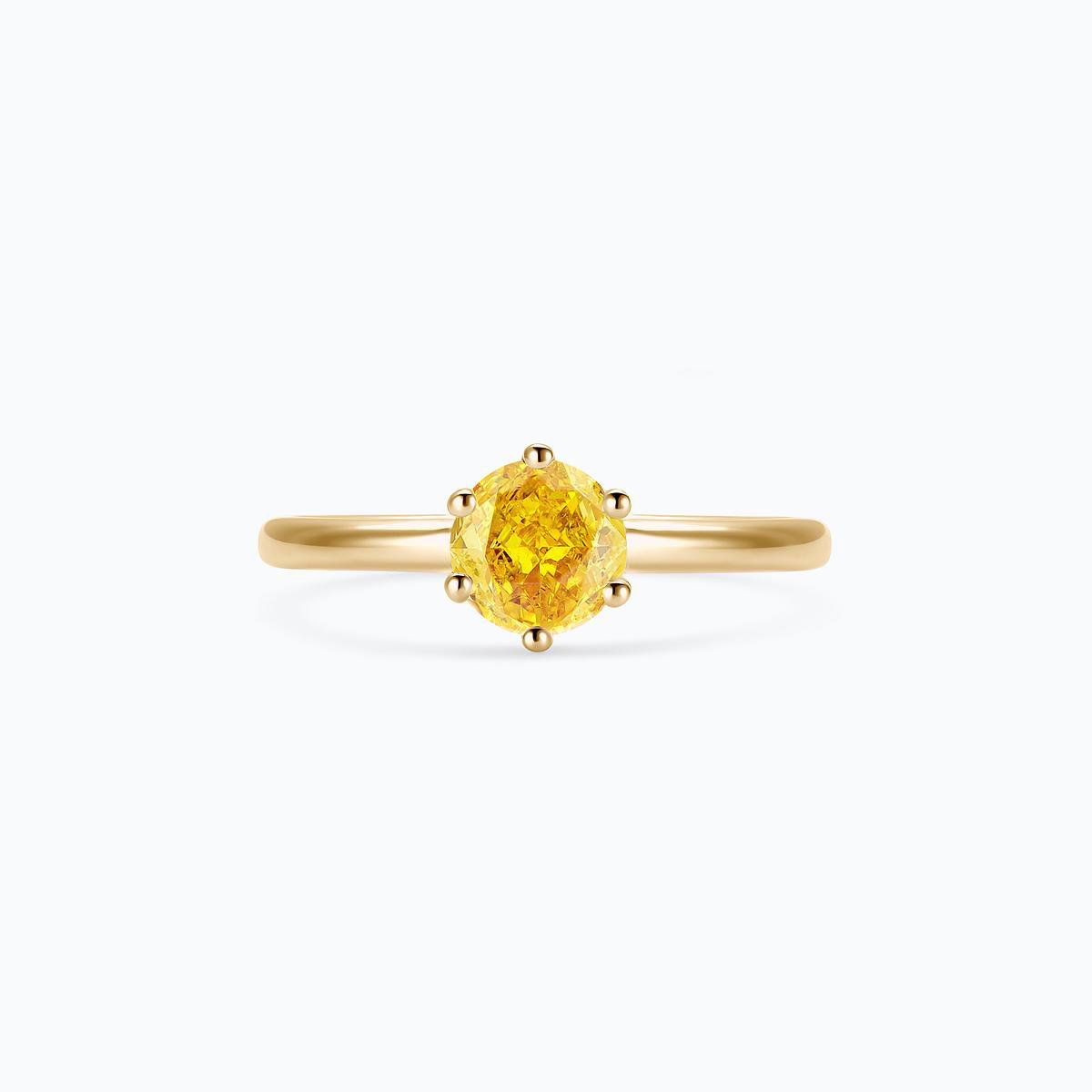 Solitaire Magnolia Diamant de Synthèse Jaune