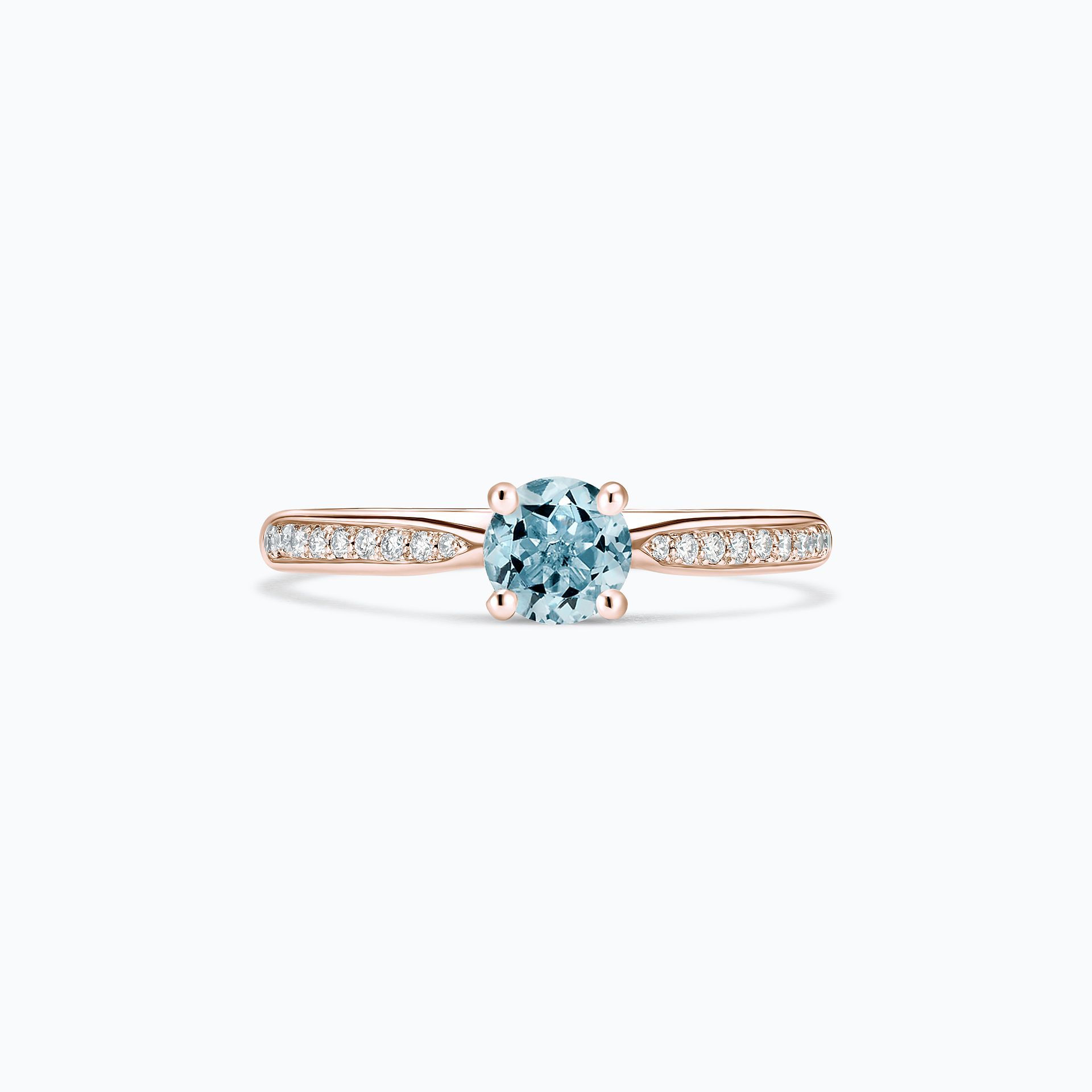 Solitaire Pavé Luna Aigue-Marine 4.5 mm
