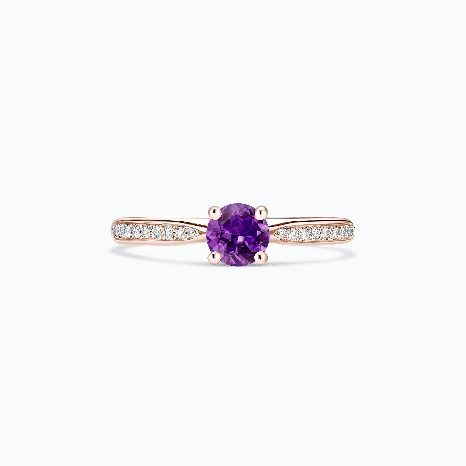 Solitaire Pavé Luna Améthyste 4.5 mm