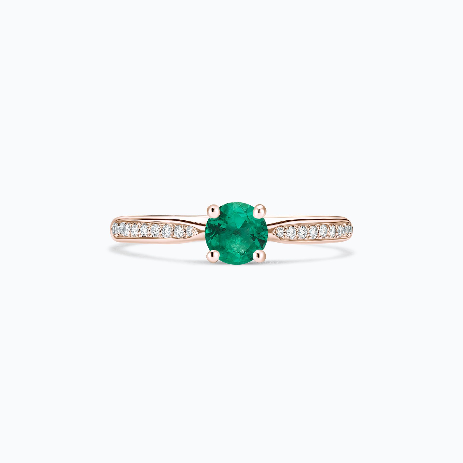 Solitaire Pavé Luna Émeraude 4.5 mm