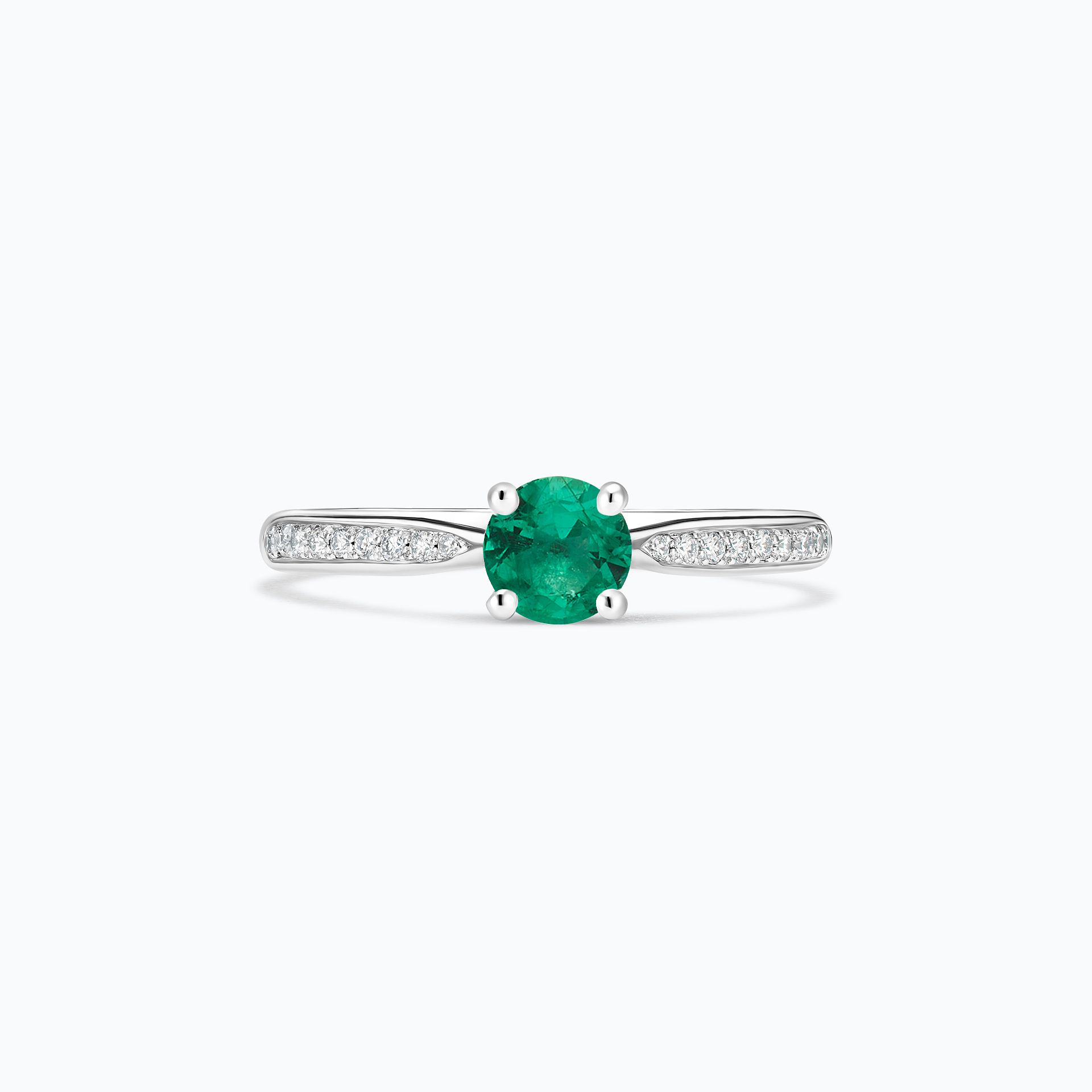 Solitaire Pavé Luna Émeraude 4.5 mm