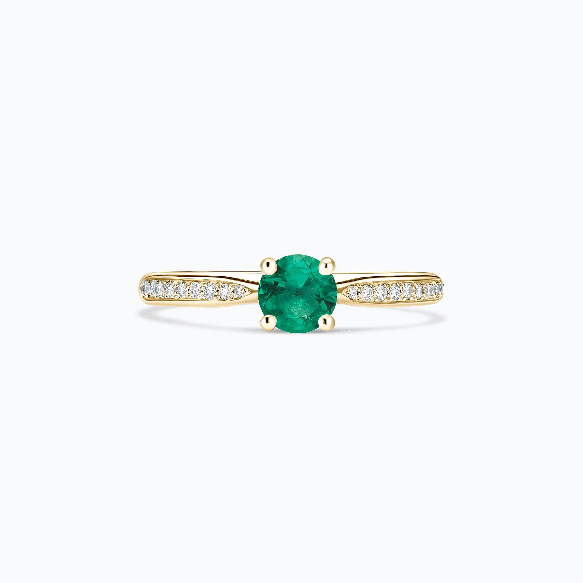 Solitaire Pavé Luna Émeraude 4.5 mm