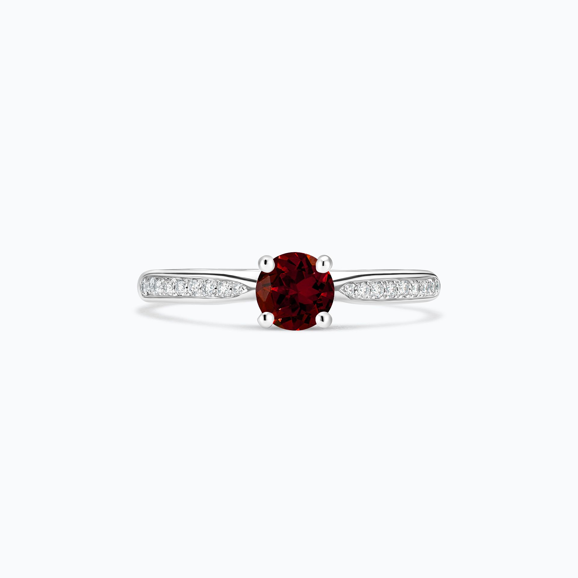 Solitaire Pavé Luna Grenat 4.5 mm