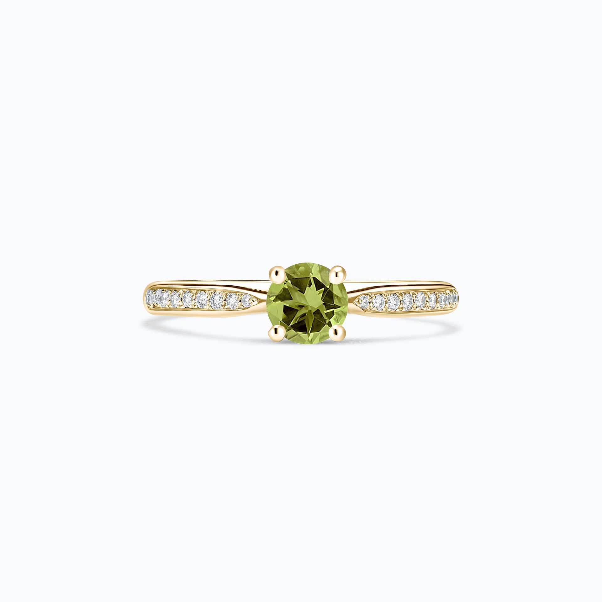 Solitaire Pavé Luna Péridot 4.5 mm