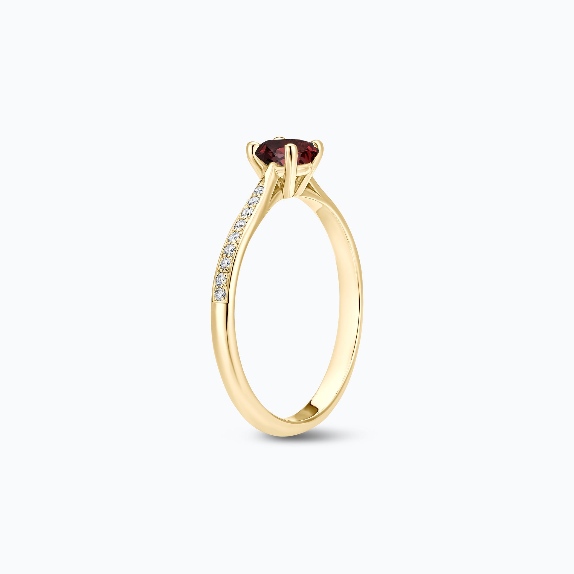 Solitaire Pavé Luna Grenat 4.5 mm