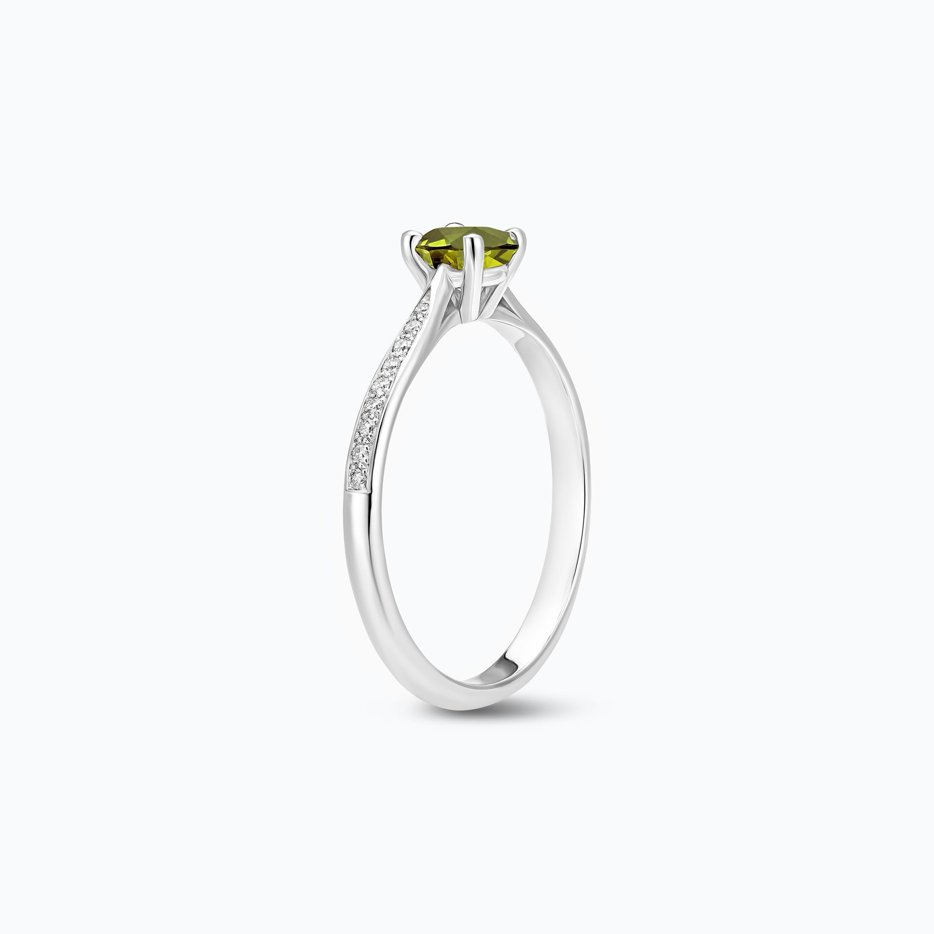 Solitaire Pavé Luna Péridot 4.5 mm