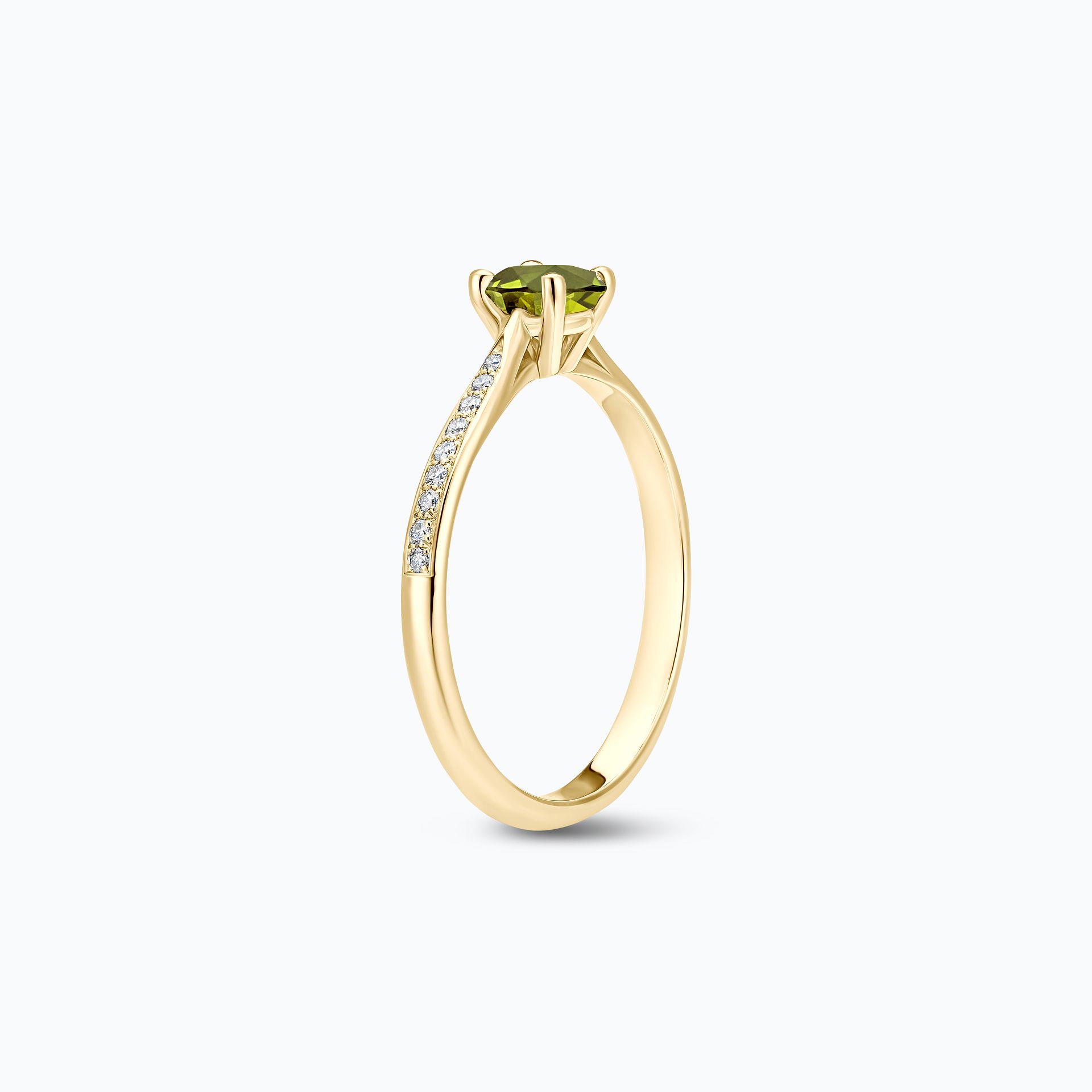 Solitaire Pavé Luna Péridot 4.5 mm
