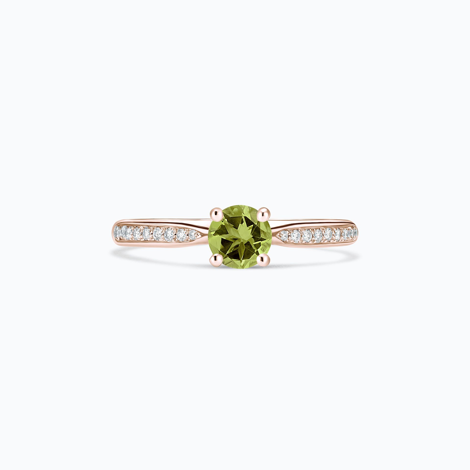 Solitaire Pavé Luna Péridot 4.5 mm