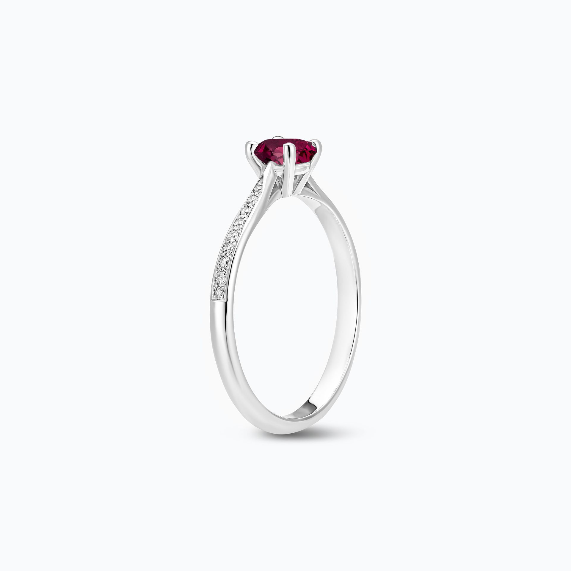 Solitaire Pavé Luna Rubis 4.5 mm