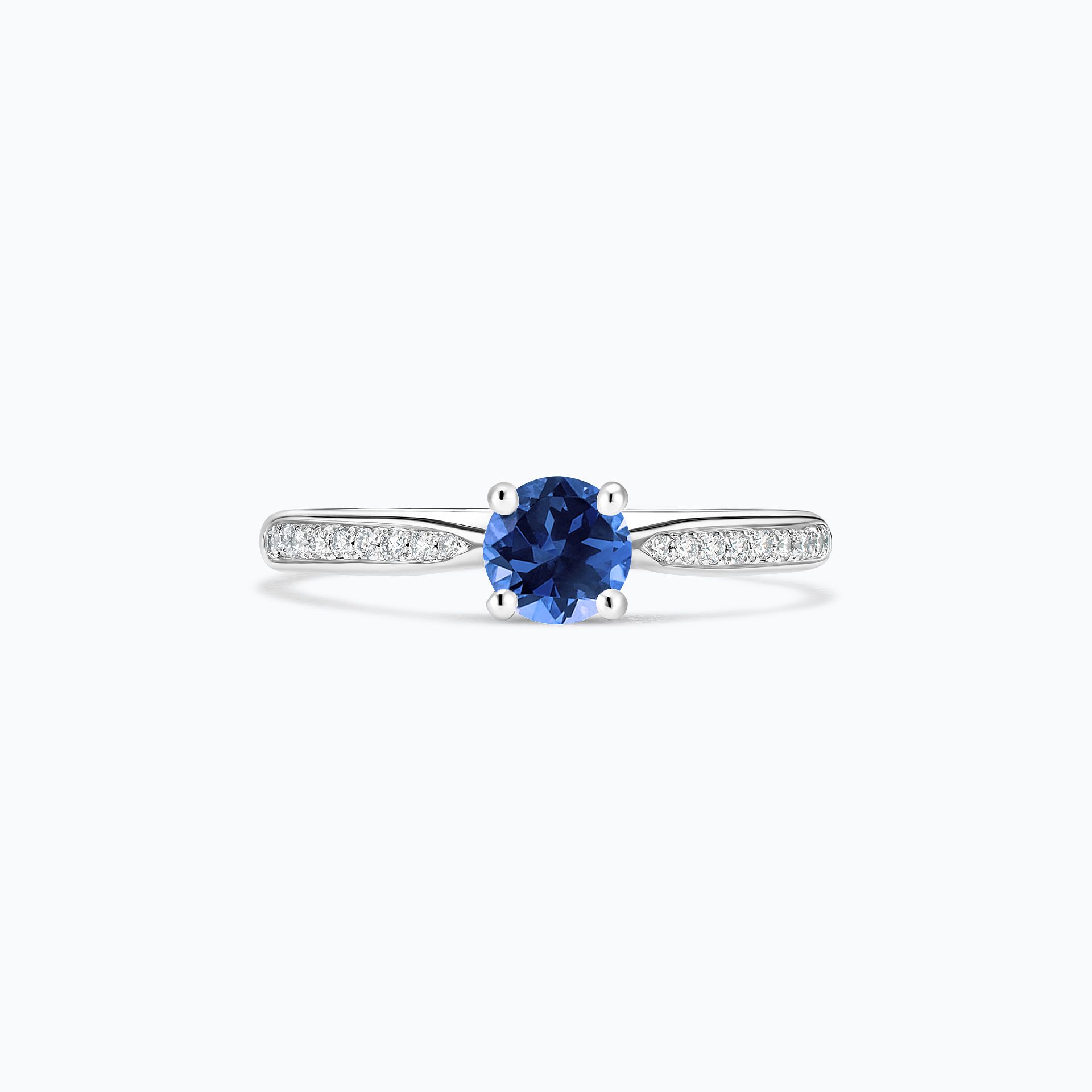 Solitaire Pavé Luna Saphir Bleu Royal 4.5 mm