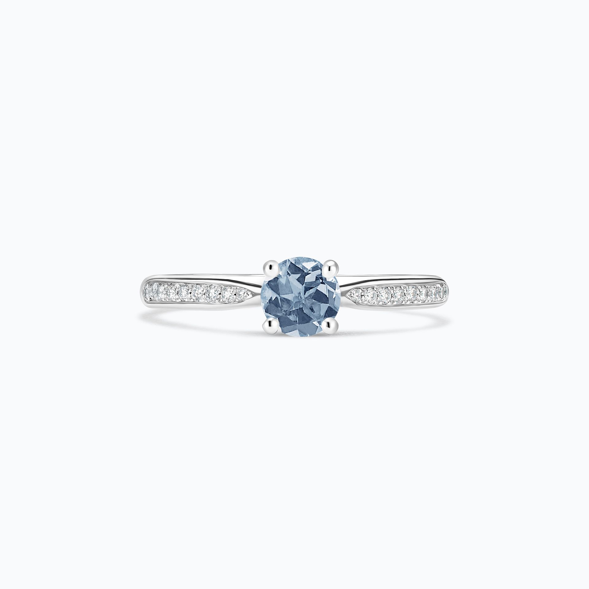 Solitaire Pavé Fanny Saphir Bleu Ceylan 3.5 mm