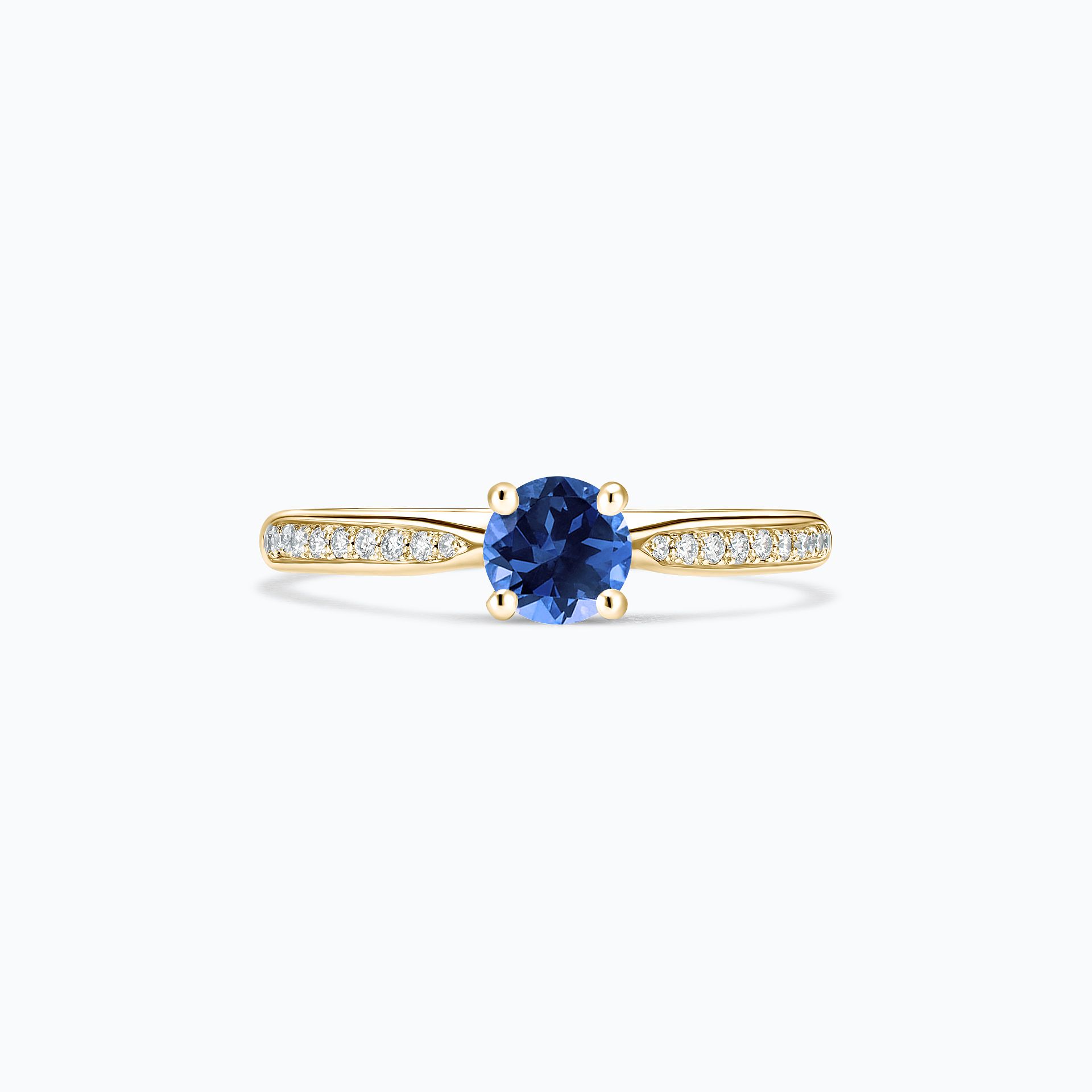 Solitaire Pavé Luna Saphir Bleu Royal 4.5 mm