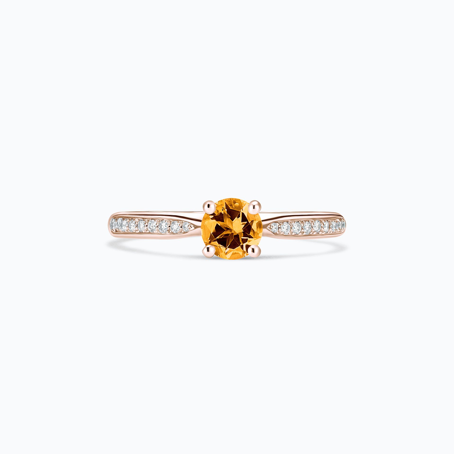 Solitaire Pavé Luna Saphir Orange 4.5 mm