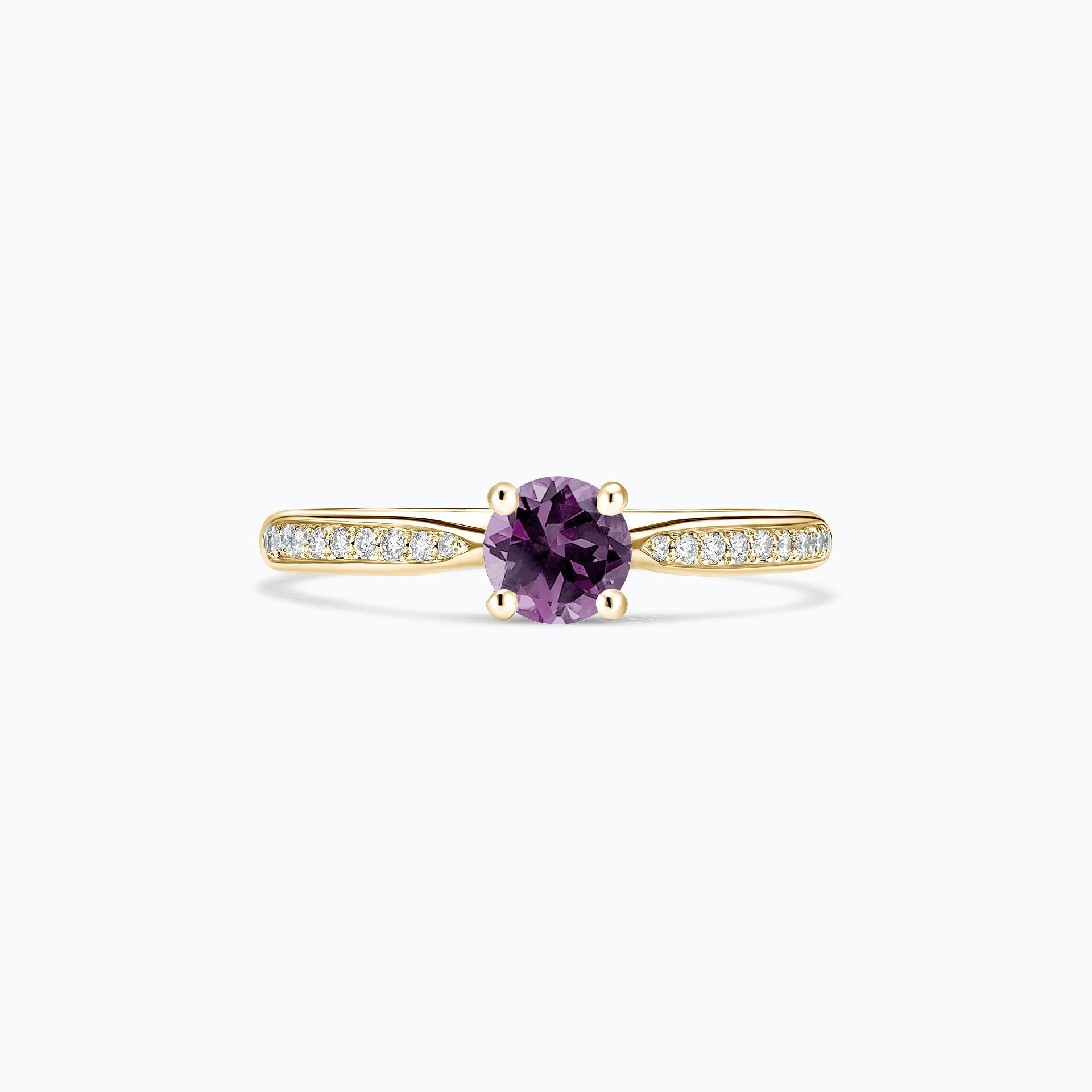 Solitaire Pavé Luna Saphir Violet 4.5 mm
