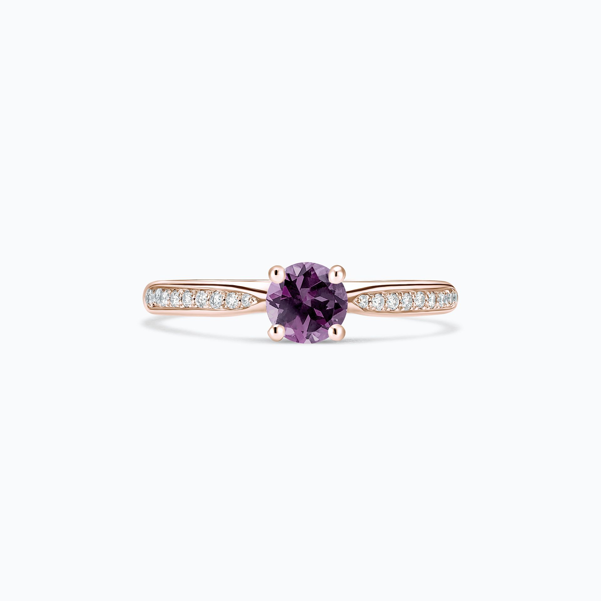 Solitaire Pavé Luna Saphir Violet 4.5 mm