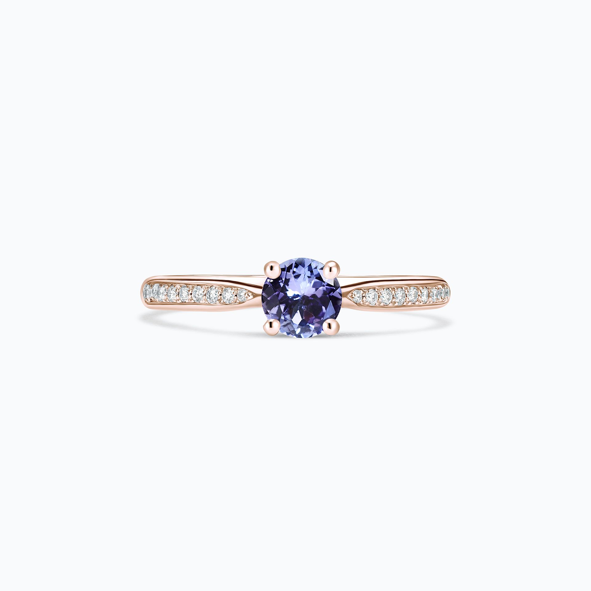 Solitaire Pavé Luna Tanzanite 4.5 mm