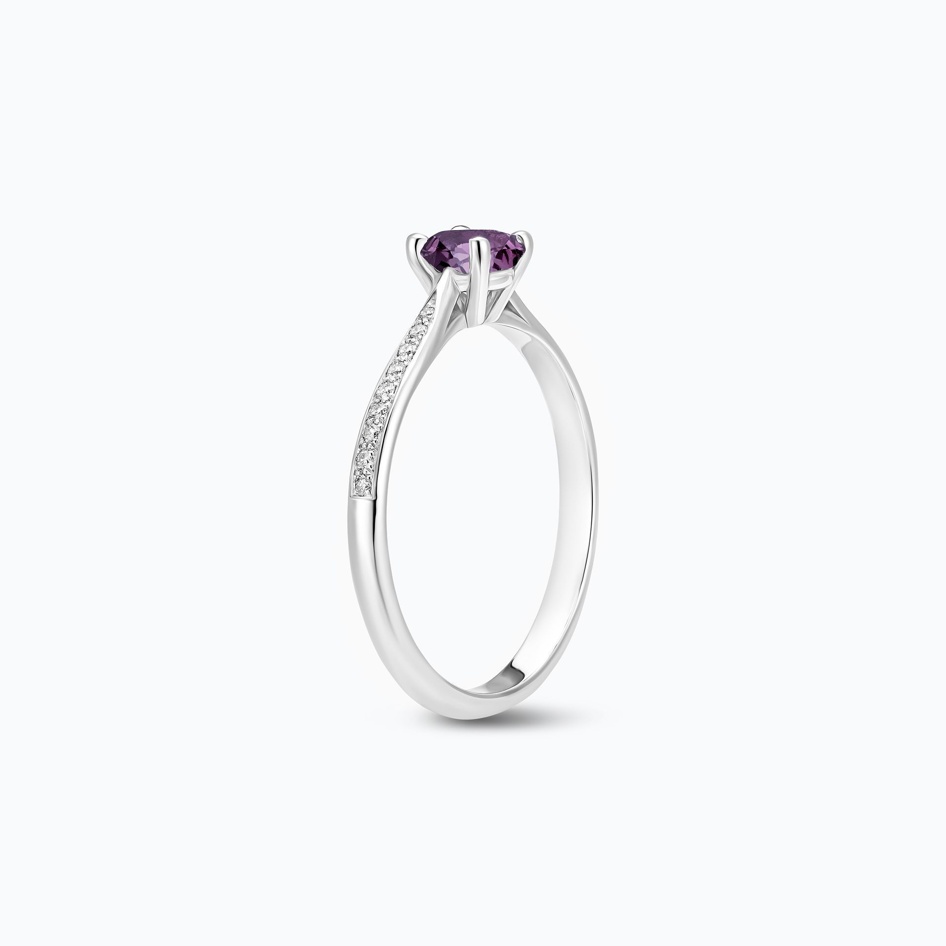 Solitaire Pavé Luna Saphir Violet 4.5 mm