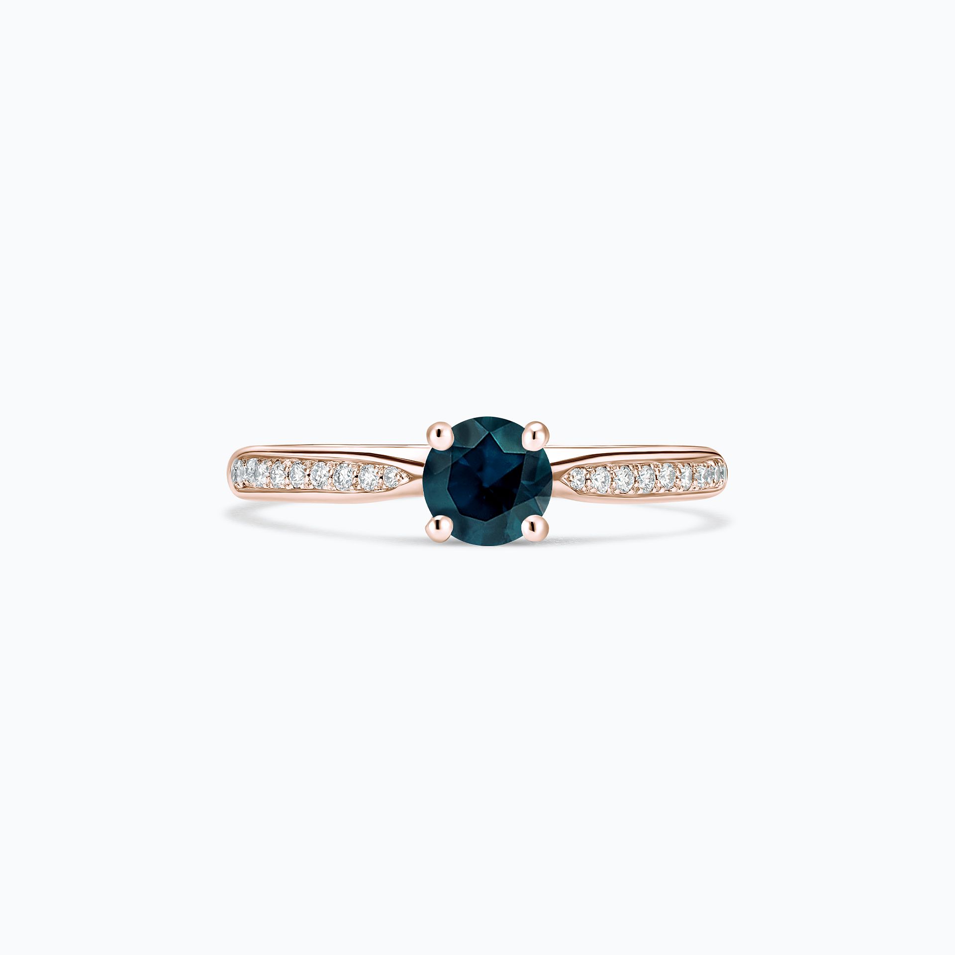 Solitaire Pavé Luna Topaze Blue London 4.5 mm