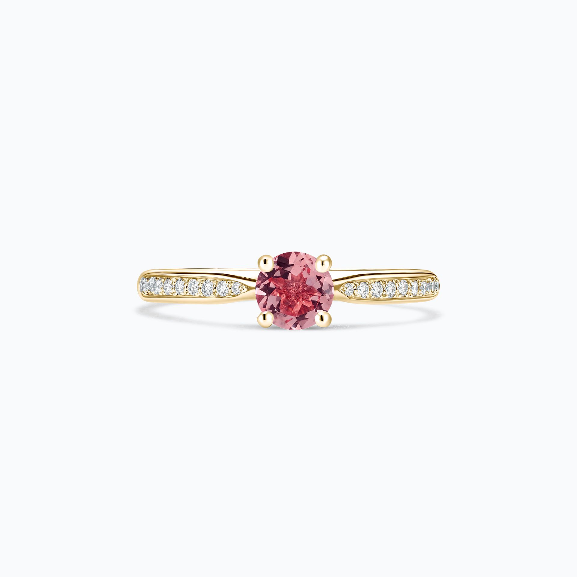 Solitaire Pavé Luna Tourmaline Rose 4.5 mm